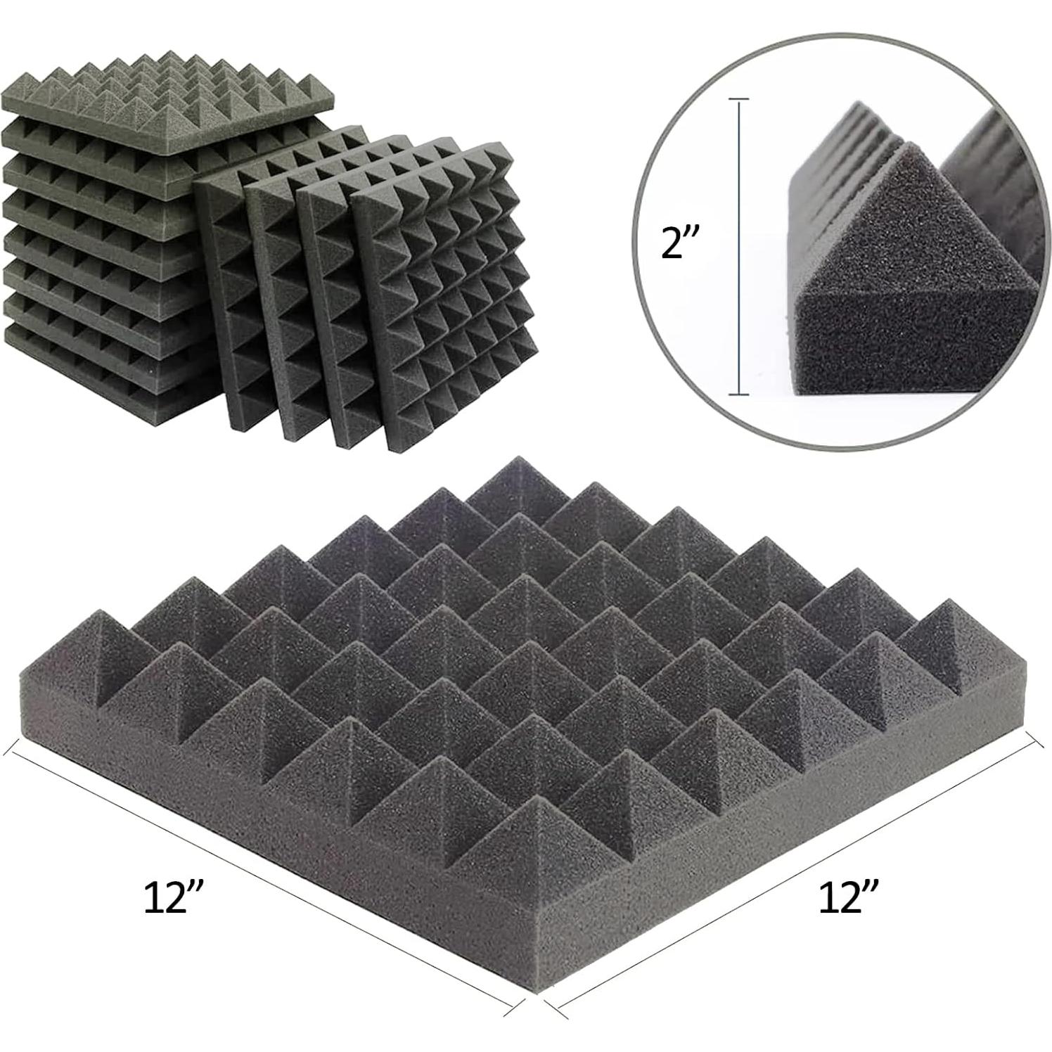 Paquete de 12 Paneles Acústicos Pirámide 30.48x30.48 cm