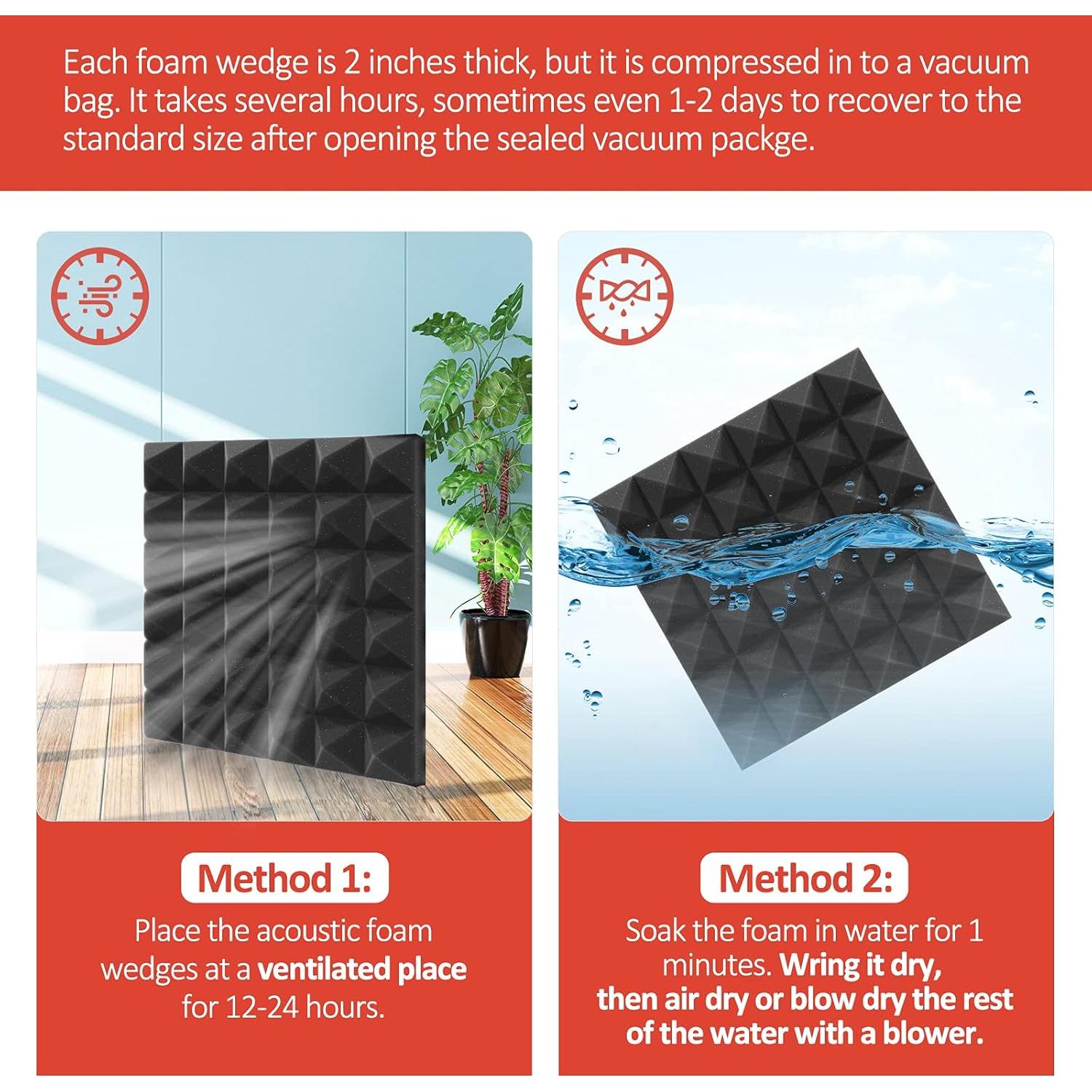 Paquete de 12 Paneles Acústicos Pirámide 30.48x30.48 cm