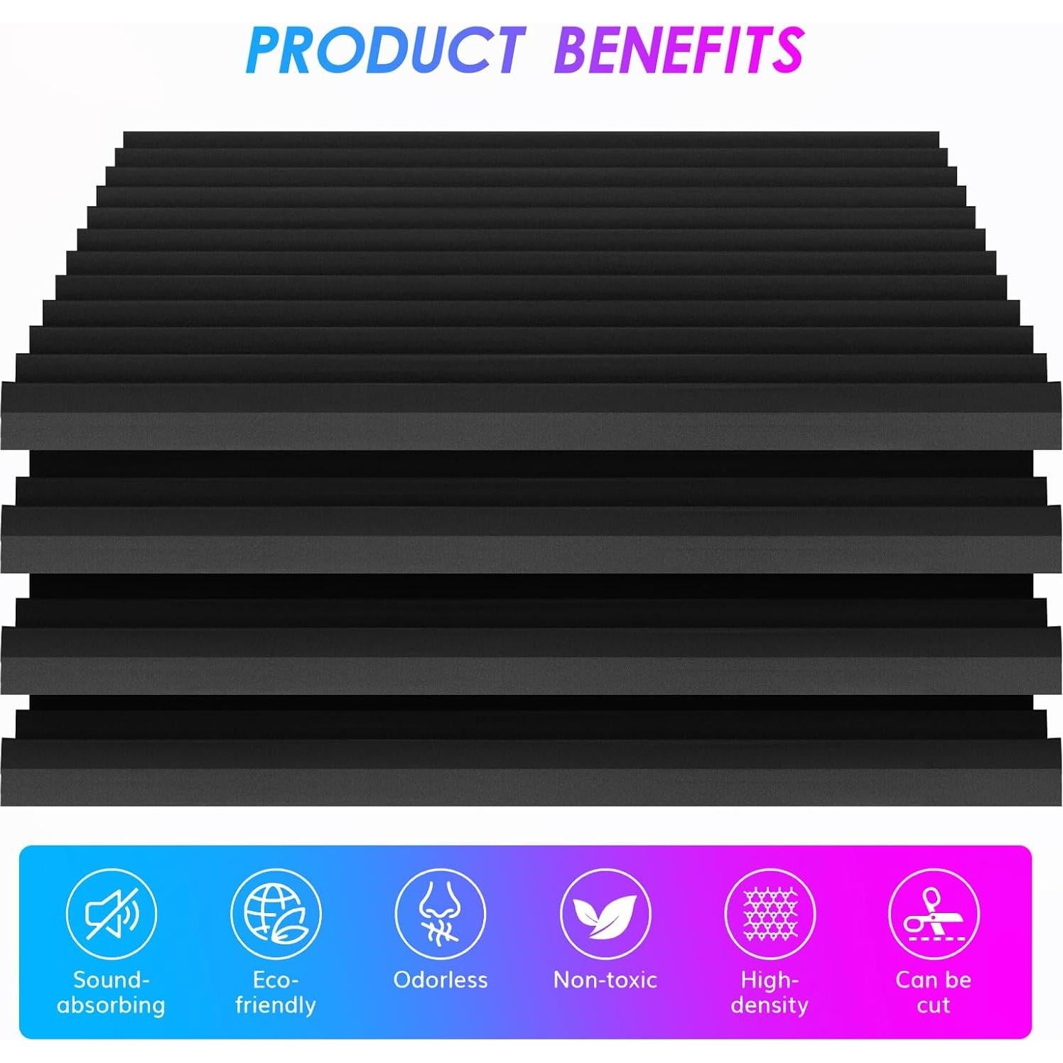 Paneles Acústicos de Espuma Aislante 121.9x61cm - Paquete de 2