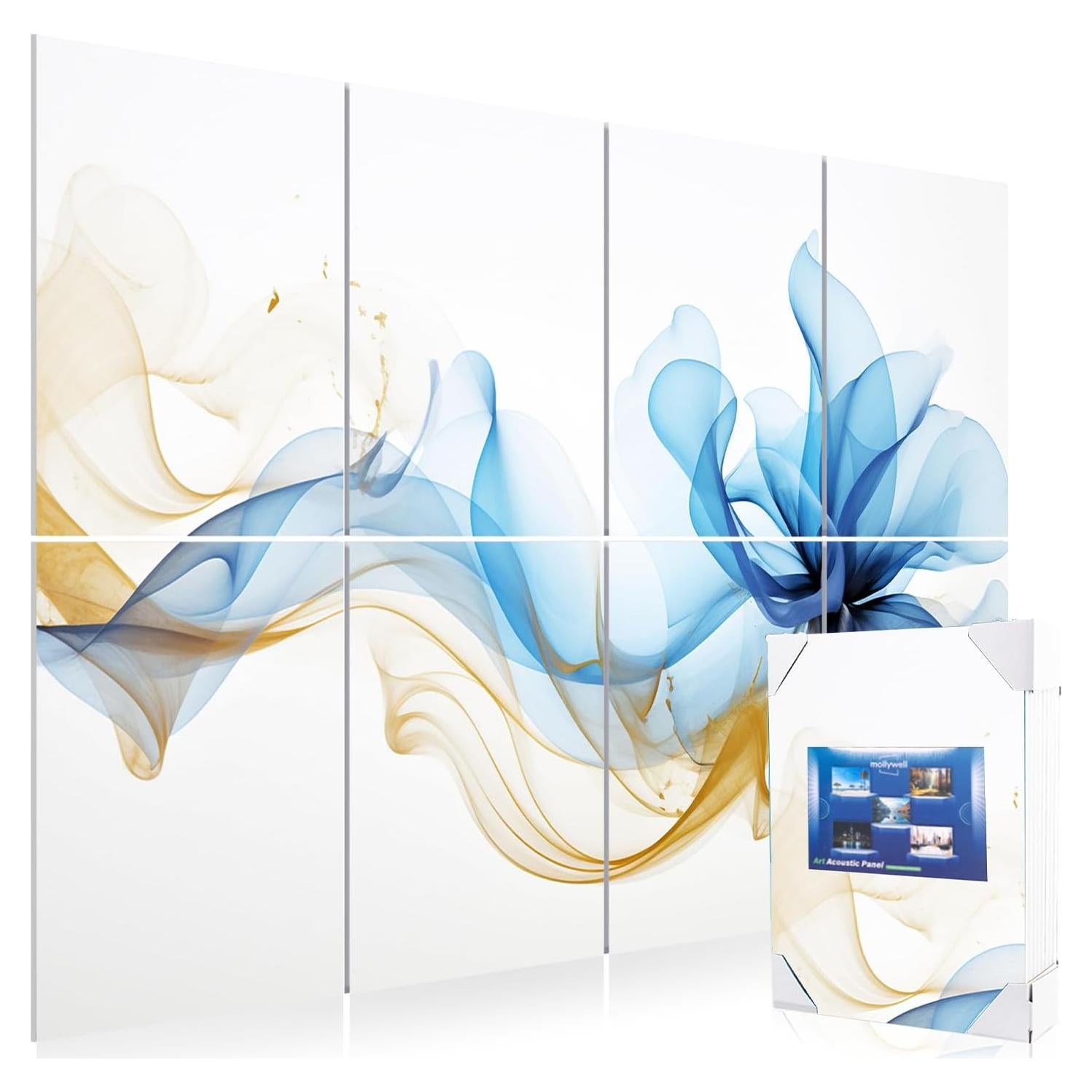 Paneles Acústicos Mollywell Seda Abstracta 121.9x81.3 cm 8 Pzas