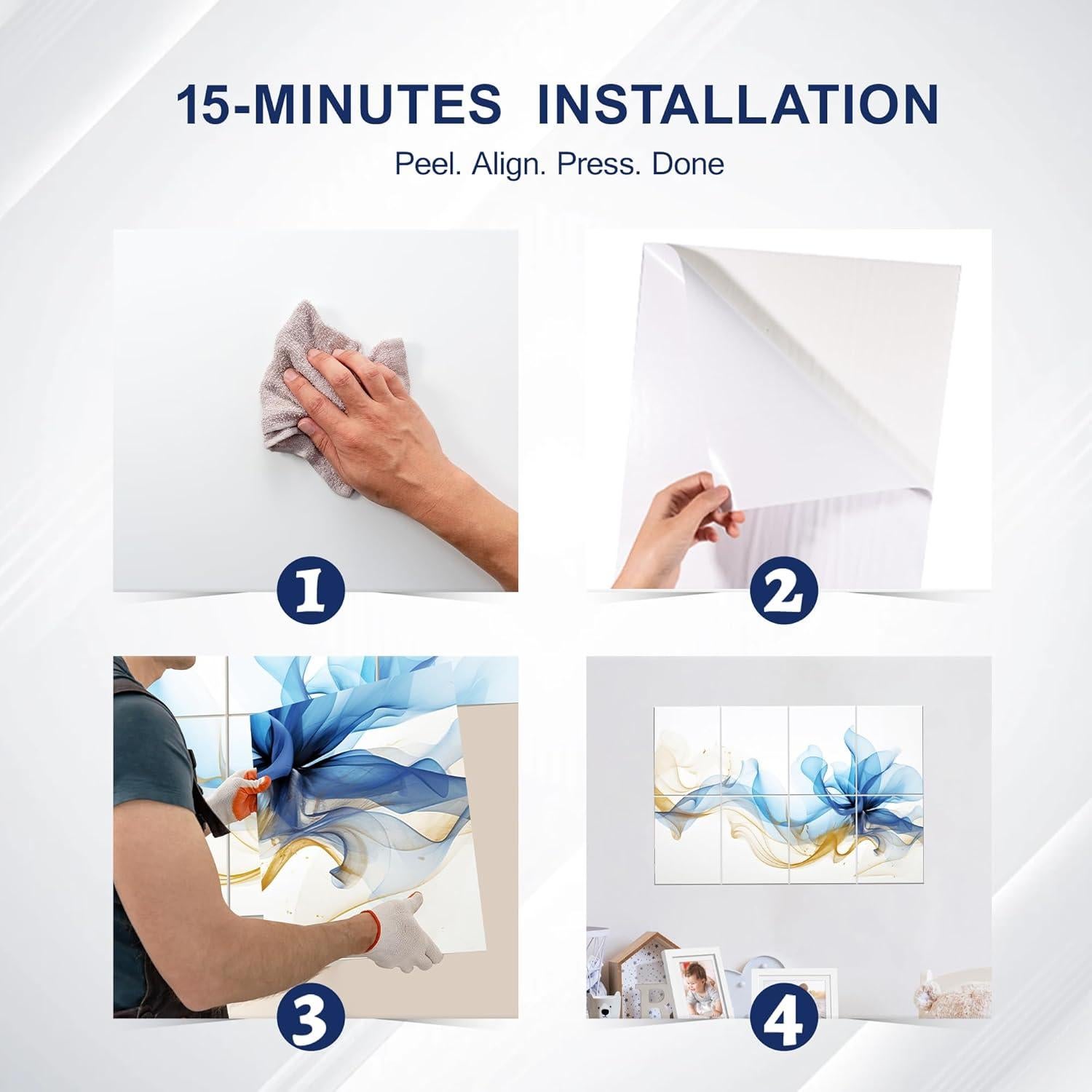 Paneles Acústicos Mollywell Seda Abstracta 121.9x81.3 cm 8 Pzas