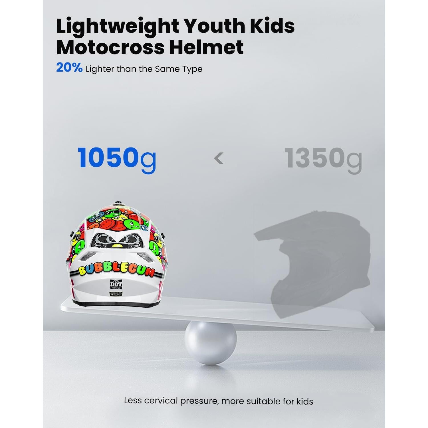 Casco ILM Z705 para Niños Motocross Chicle L