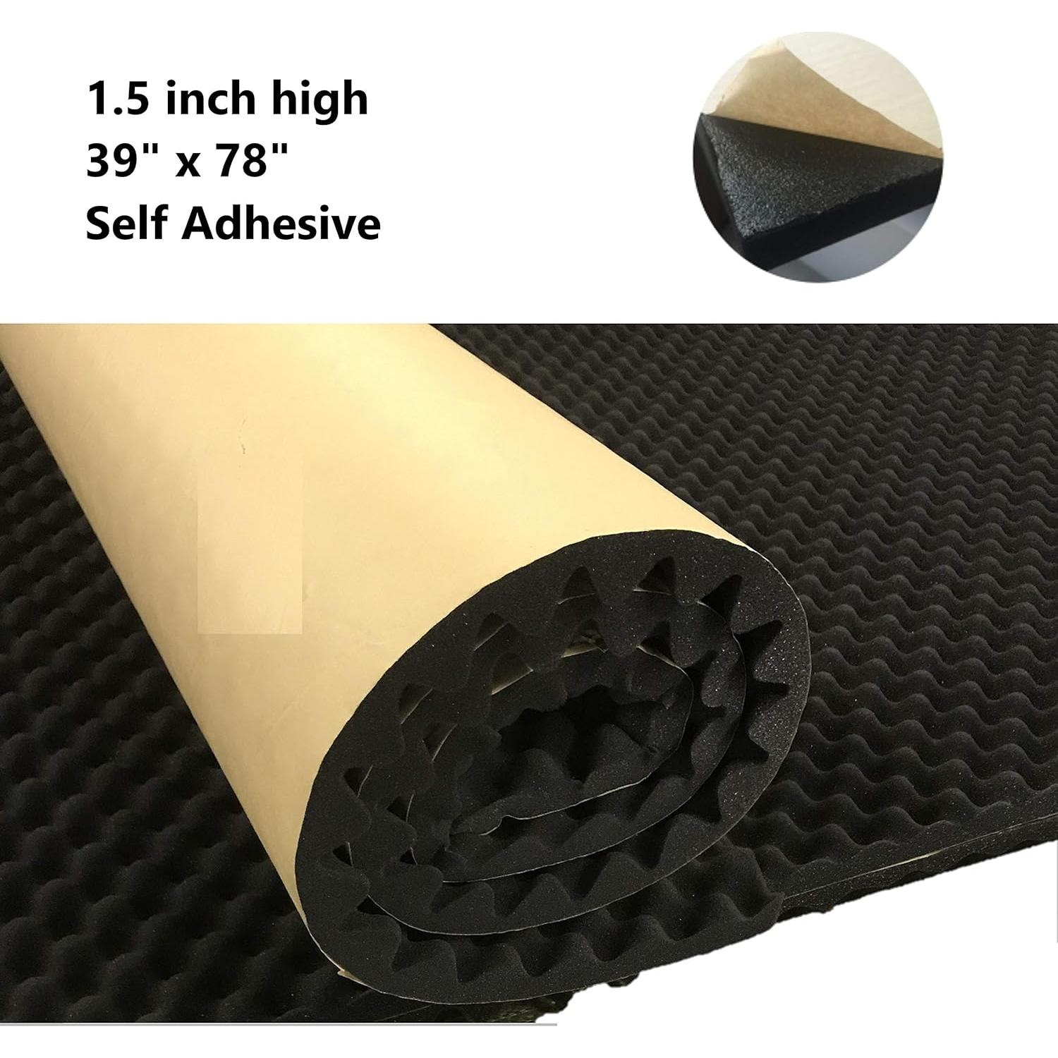 Panel Acústico Autoadhesivo BookishBunny 1.5" Negro 1x2m