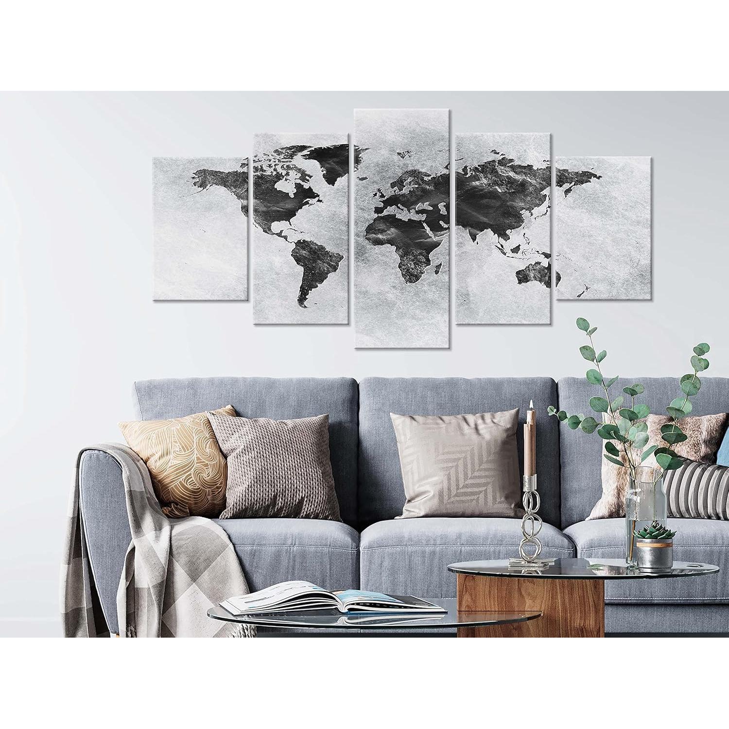 Lienzo Acústico Artgeist Mapa Mundial 200x100 cm 5 Piezas