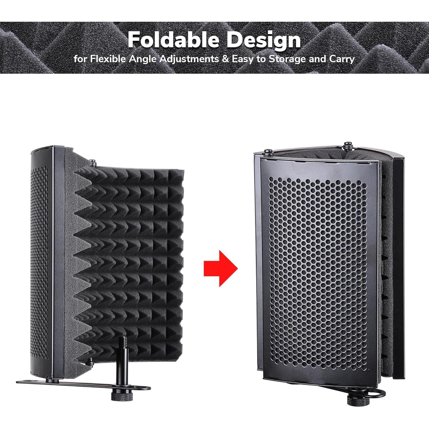 Panel Aislante de Micrófono AW 3 Pliegues 33x24 cm Espuma Acústica