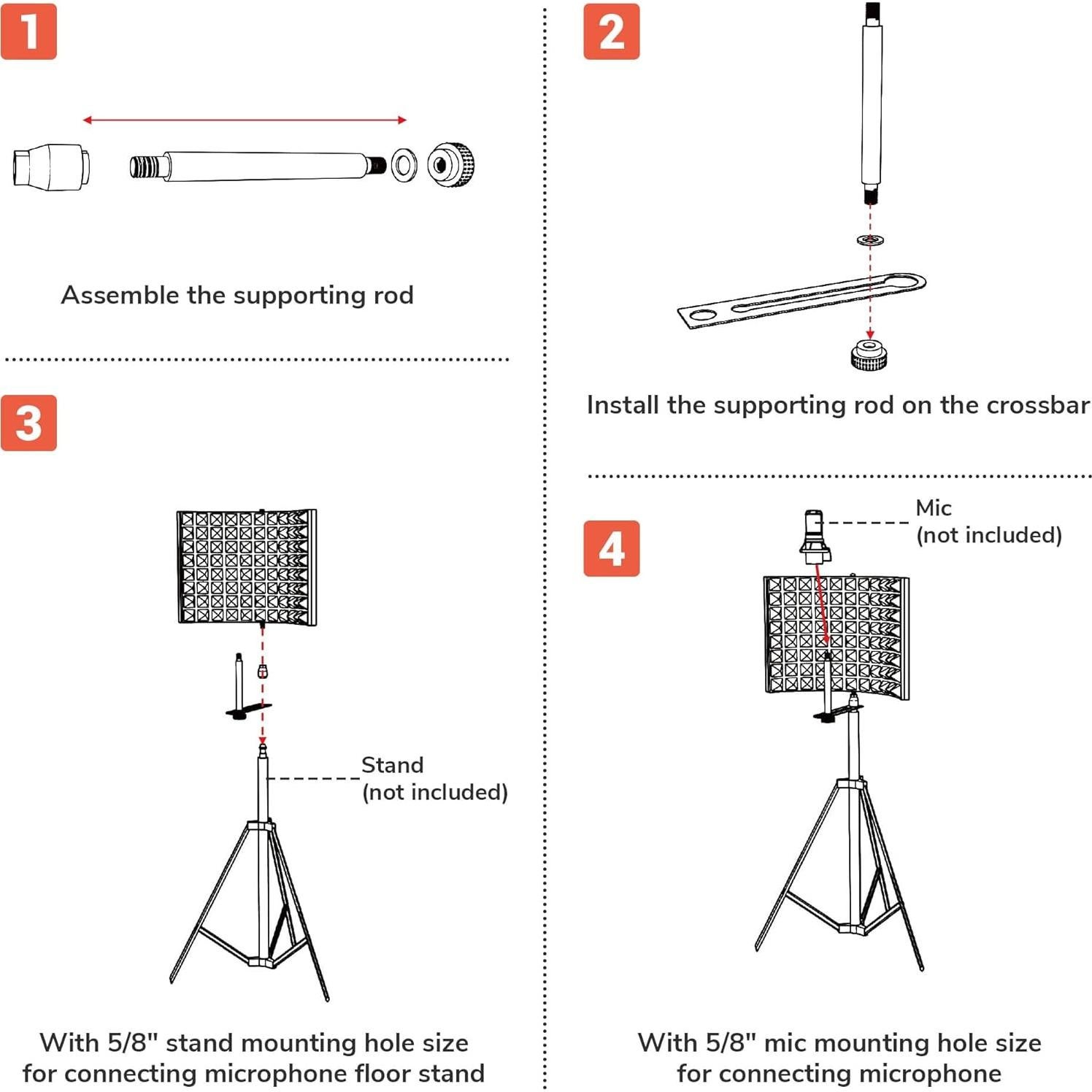 Panel Aislante de Micrófono AW 3 Pliegues 33x24 cm Espuma Acústica