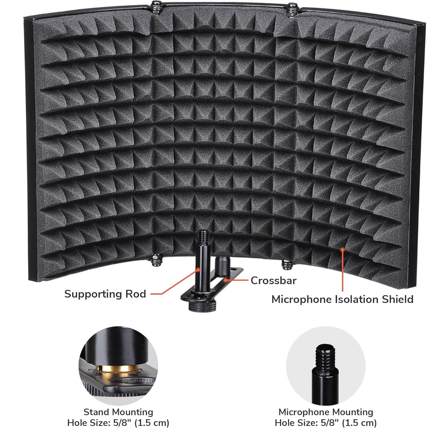 Panel Aislante de Micrófono AW 3 Pliegues 33x24 cm Espuma Acústica