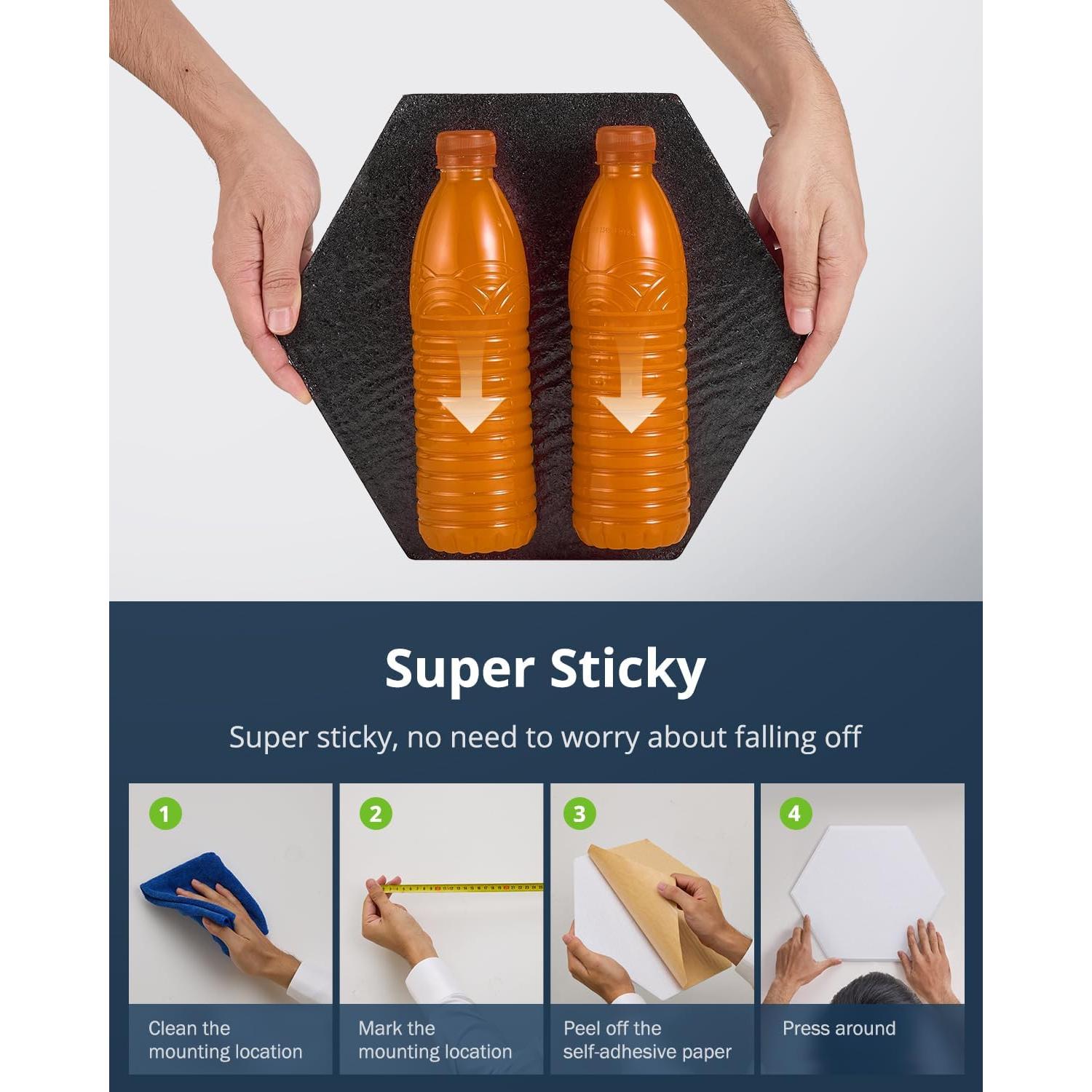 Paneles Acústicos Absorbentes Woovio 12 Piezas Hexagonales 30.48cm