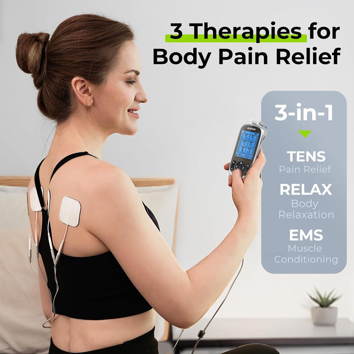 Estimulador Muscular AUVON TENS 3-en-1 con 40 Intensidades