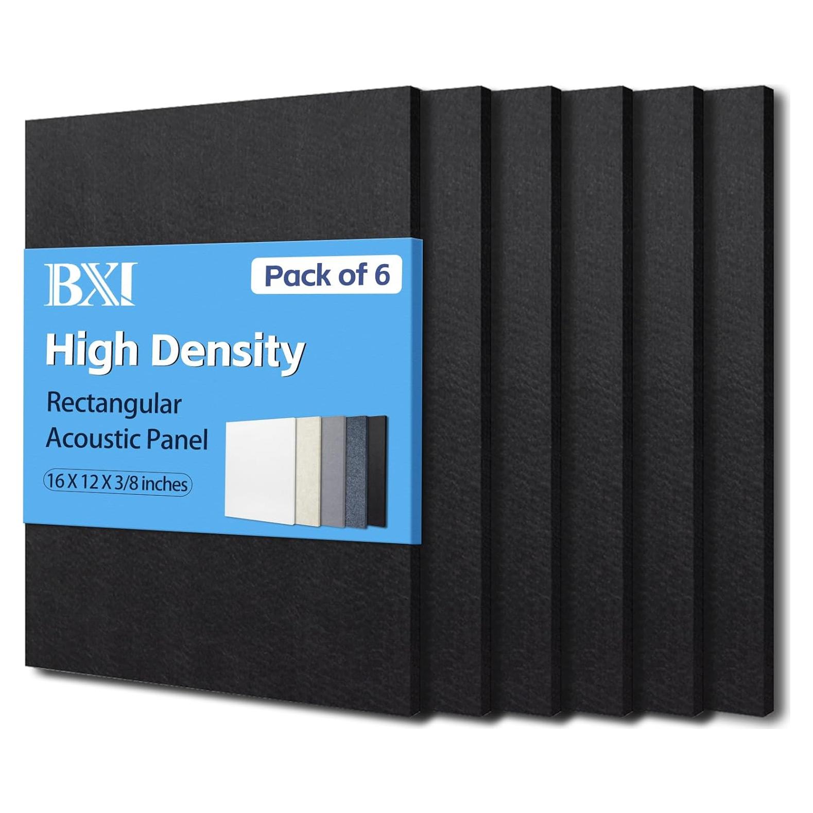 Paneles Acústicos BXI 6 Pcs 40.64x30.48x0.95 cm Alta Densidad