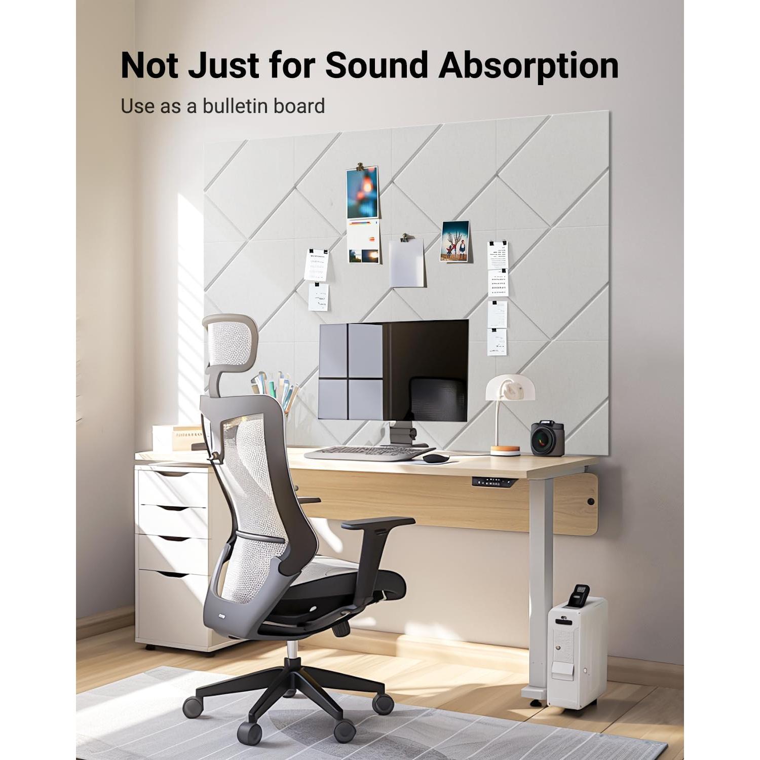 Paquete de 12 Paneles Acústicos Aislantes Topnaca 30.48x30.48cm Blanco