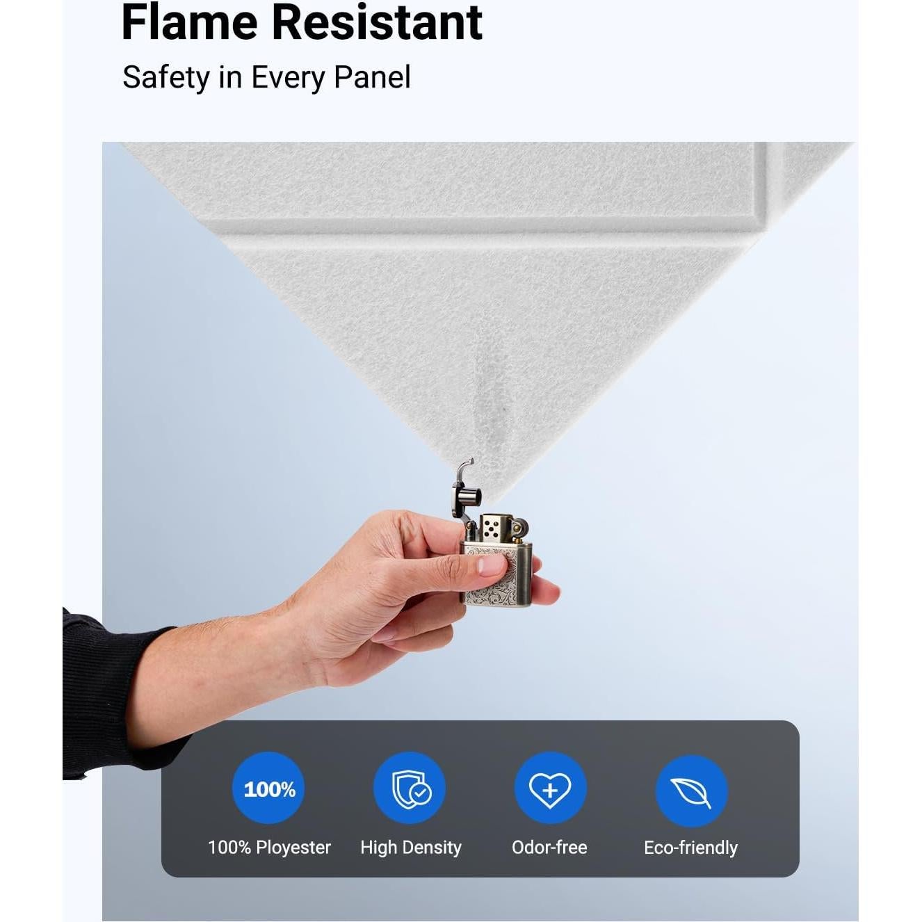 Paquete de 12 Paneles Acústicos Aislantes Topnaca 30.48x30.48cm Blanco