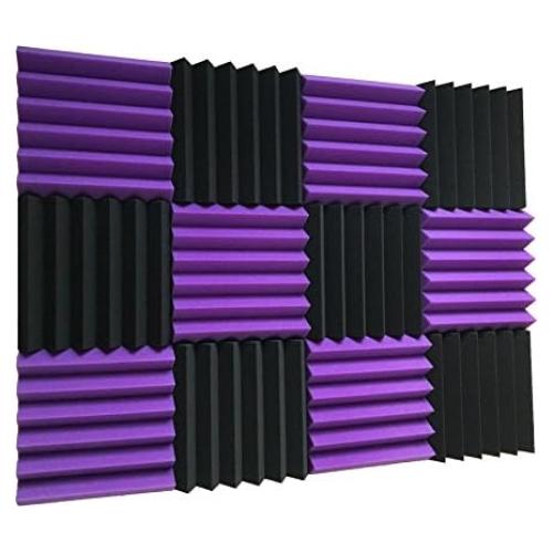 Paquete de 12 Azulejos Acústicos Xinglong 30x30cm Morado/Negro
