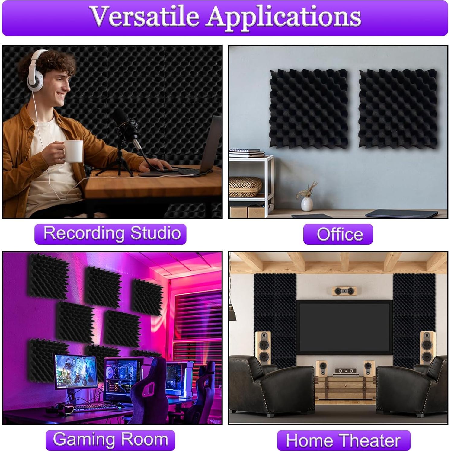 Paneles Acústicos TroyStudio 12 Pcs 30x30x7.6 cm Tipo Huevo