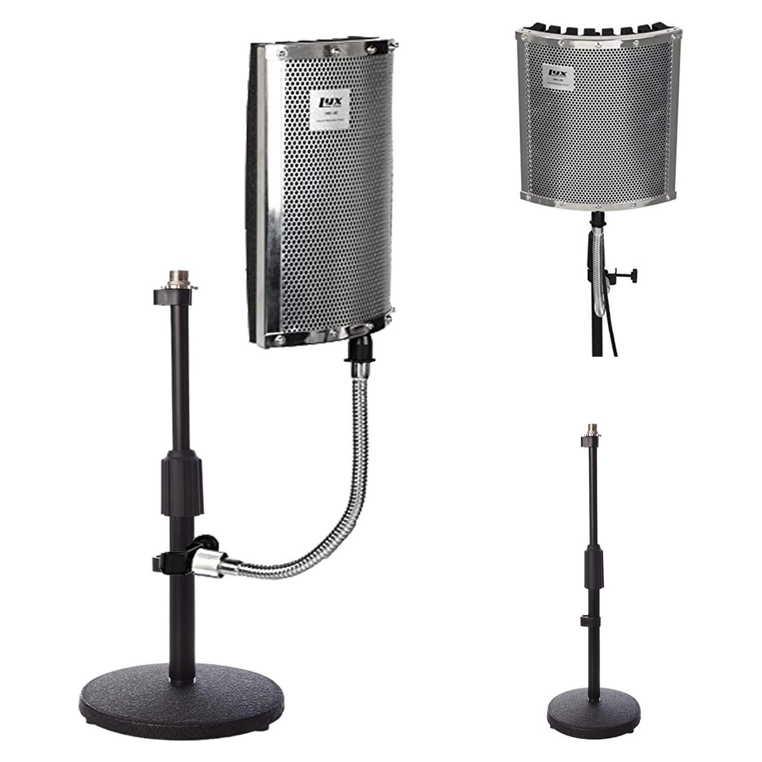 Cabina Vocal Portátil LyxPro VRI-40 con Soporte de Micrófono