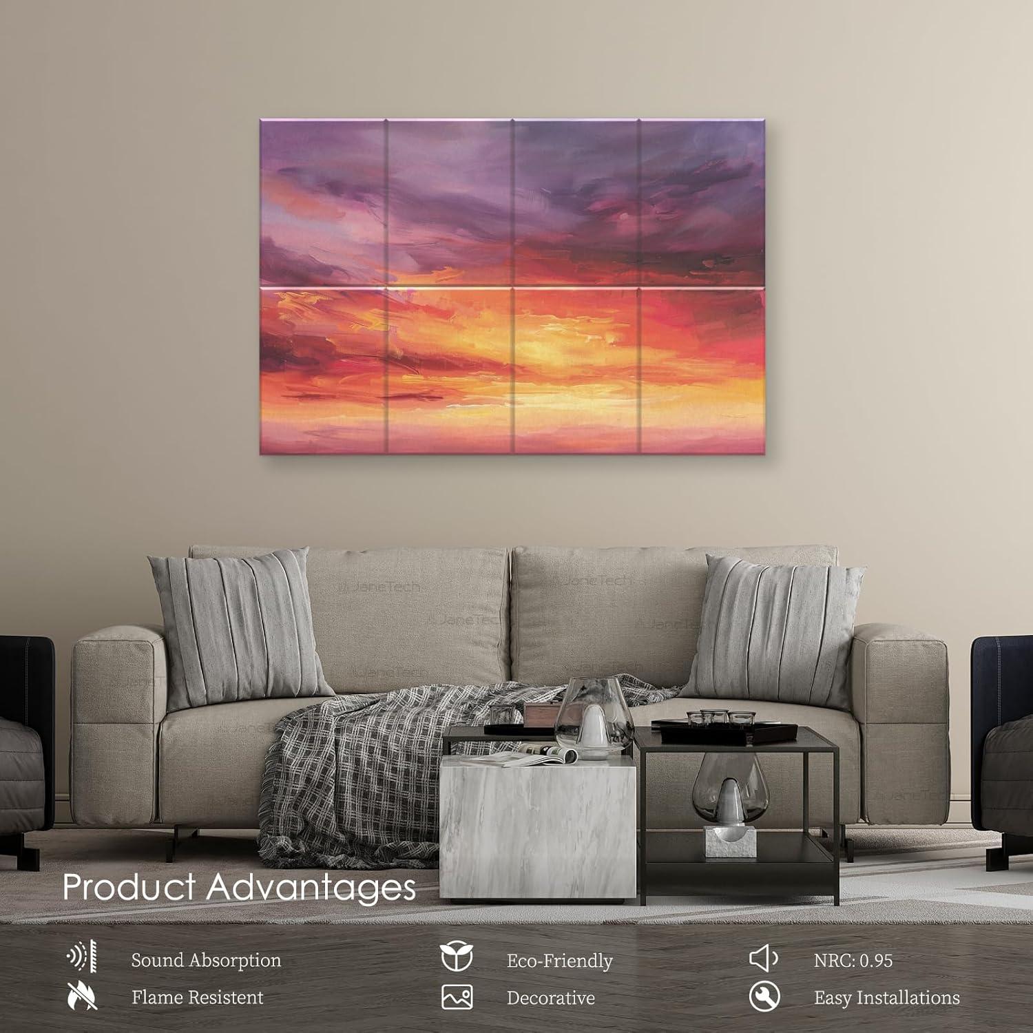 Paquete de 8 Paneles Acústicos Decorativos 121.9x81.3 cm