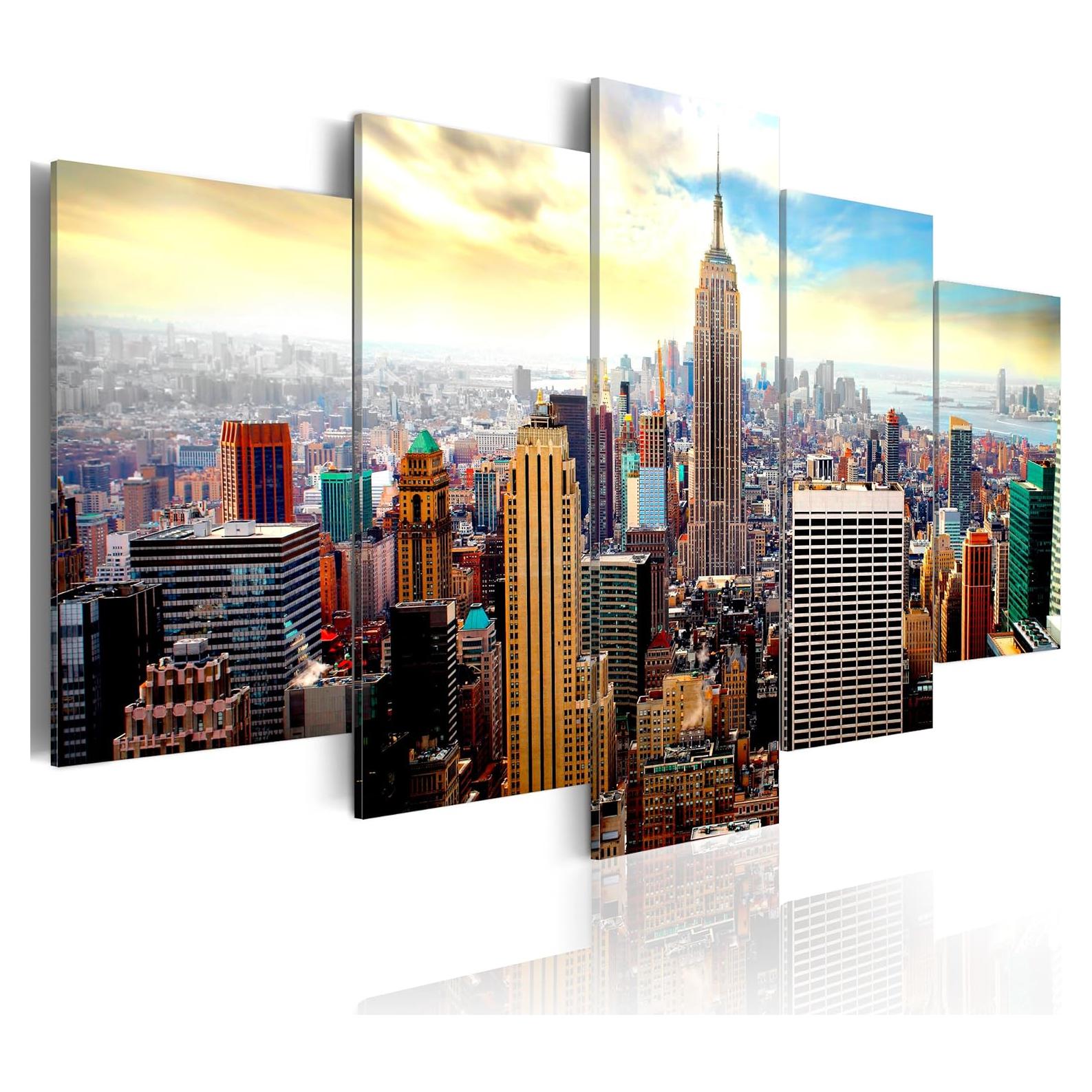 Lienzo Acústico Artgeist Nueva York 225x112.5 cm 5 Piezas