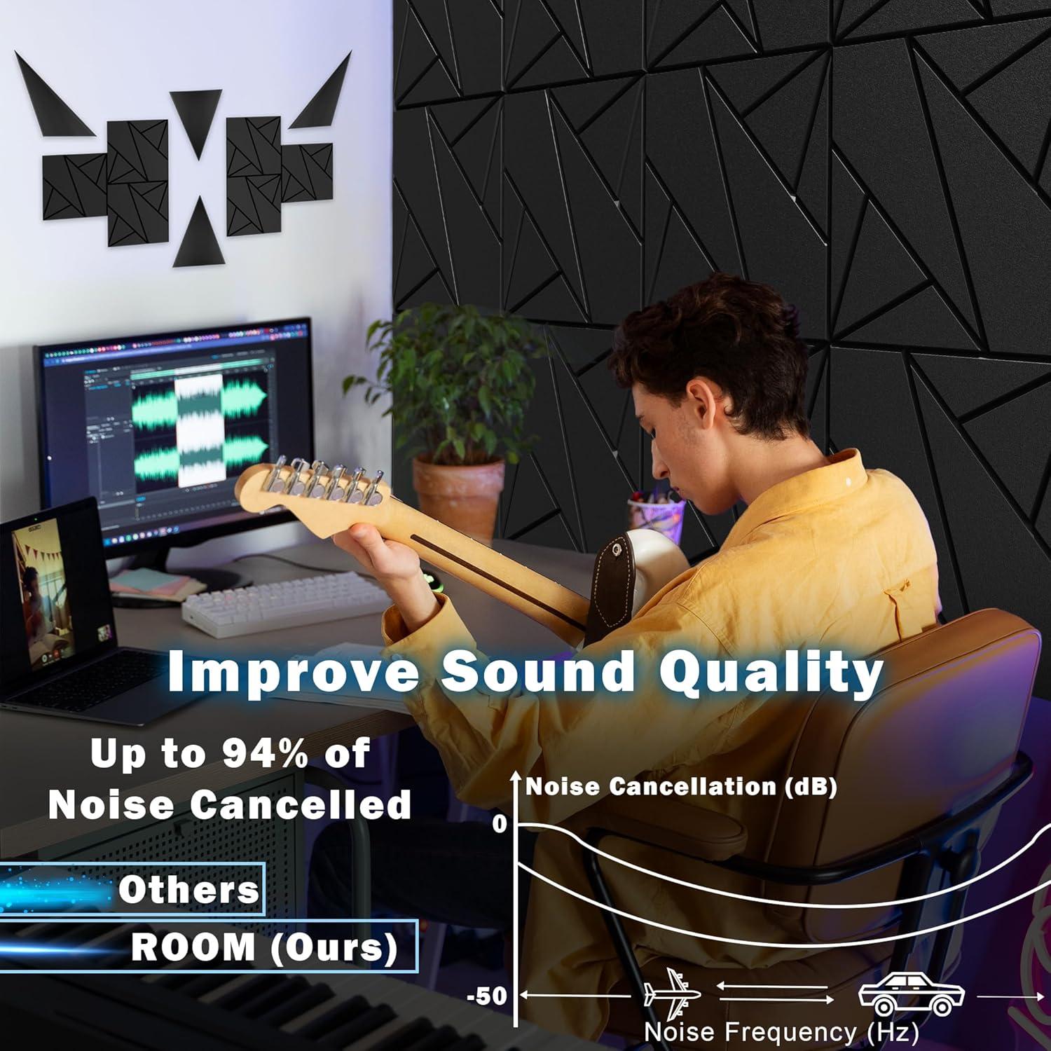 Paquete de 8 Paneles Acústicos Xpneuma 30.48x30.48 cm - Alta Densidad