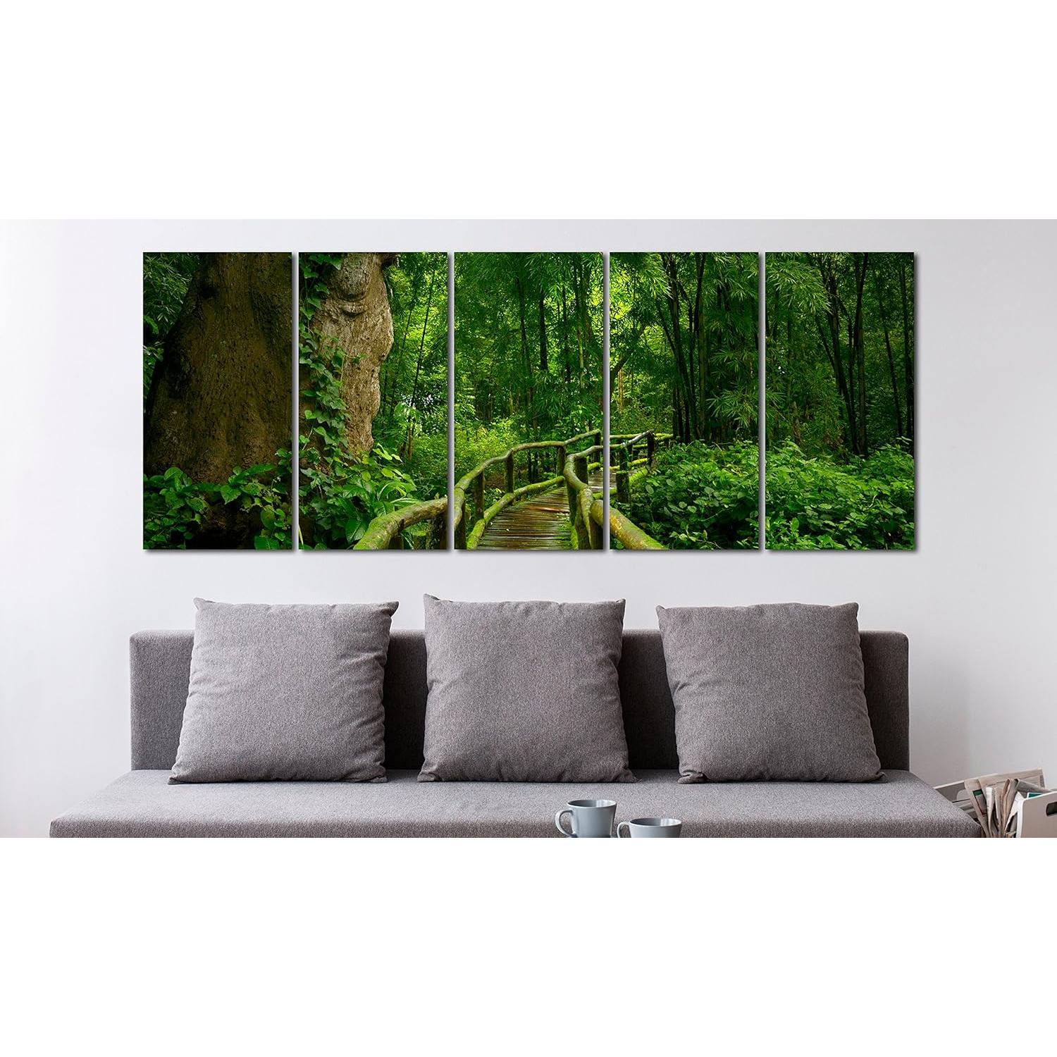 Lienzo Acústico Artgeist Bosque 200x80 cm 5 Piezas