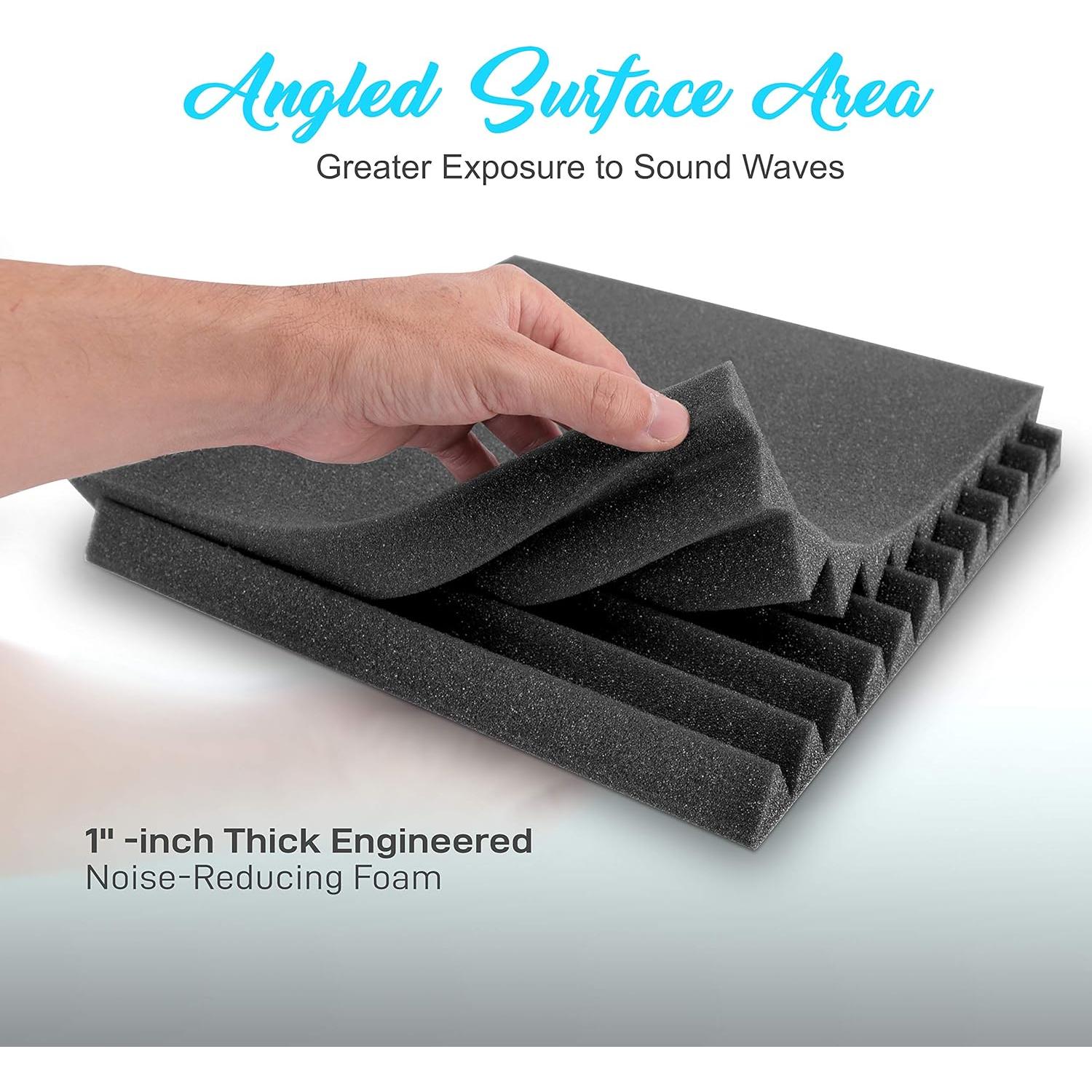 Kit de Paneles Aislantes de Sonido Pyle PSI1612 - 12 Piezas 30.48x30.48cm