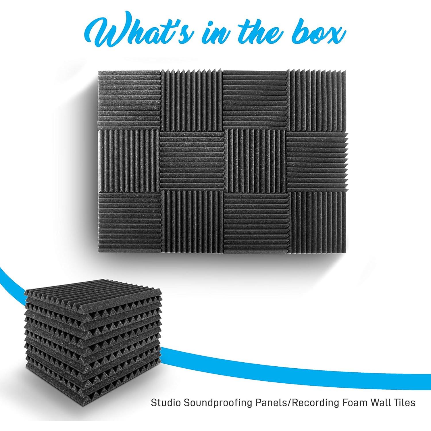 Kit de Paneles Aislantes de Sonido Pyle PSI1612 - 12 Piezas 30.48x30.48cm