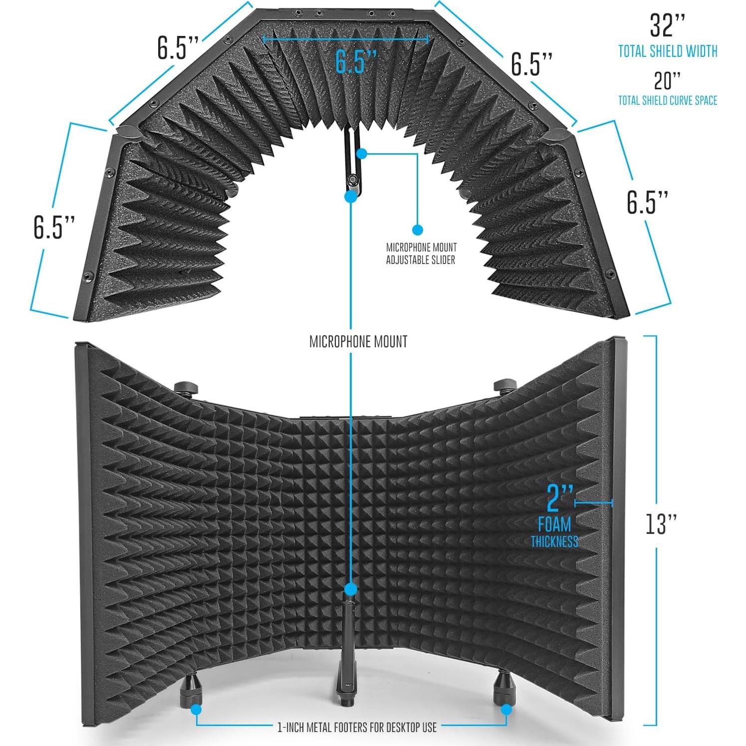 Escudo de Aislamiento de Micrófono AxcessAbles Grande 81 cm
