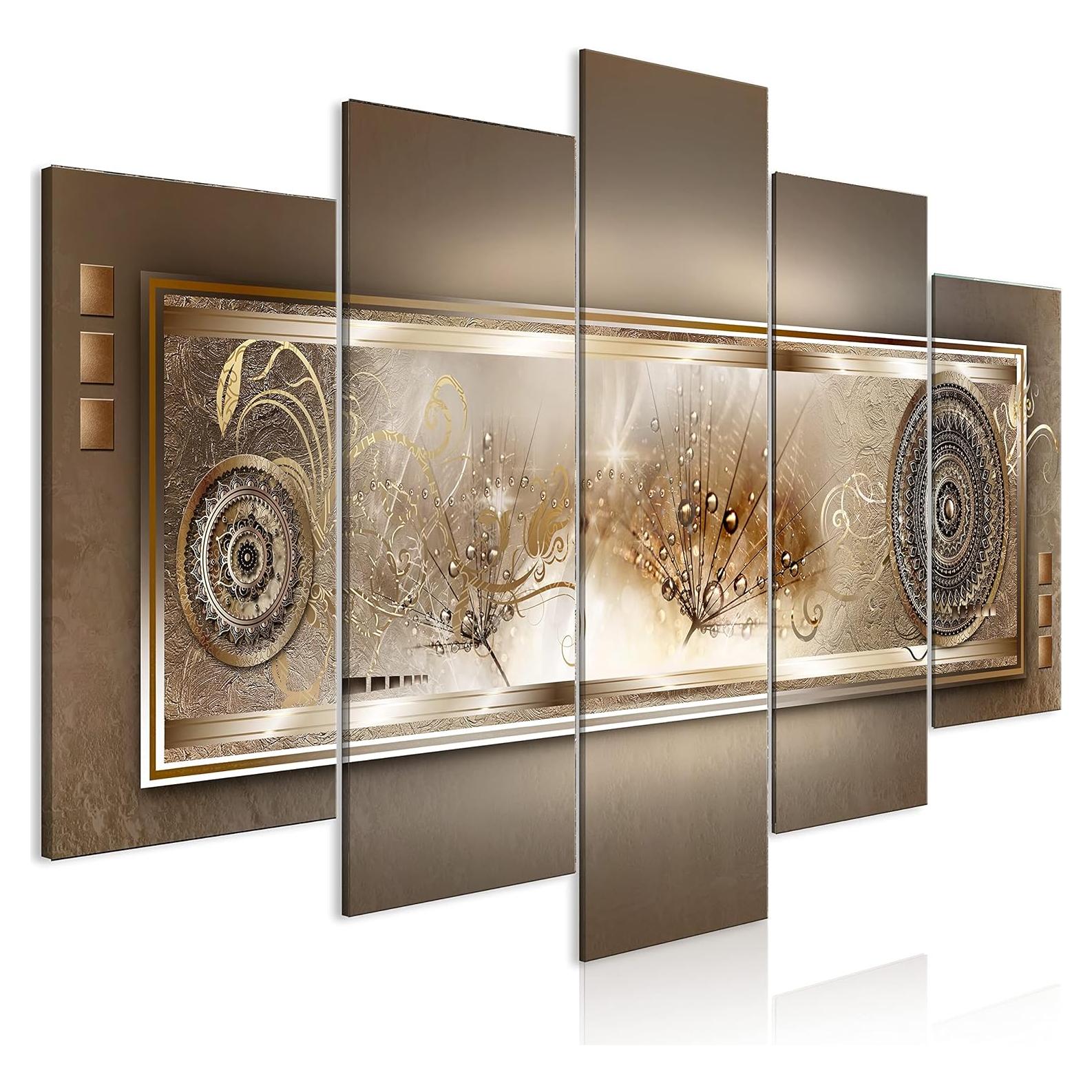 Lienzo Acústico Artgeist 90x45 cm 5 Piezas Mandala Naturaleza