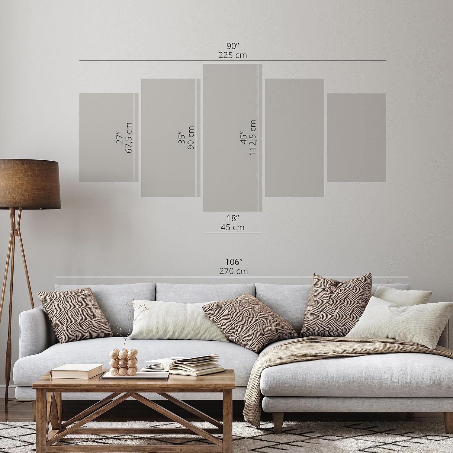 Lienzo Acústico Artgeist 90x45 cm 5 Piezas Mandala Naturaleza