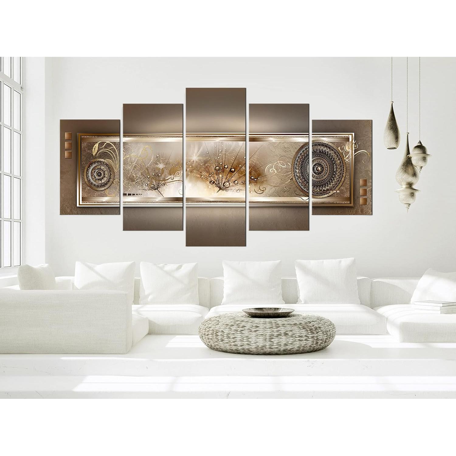 Lienzo Acústico Artgeist 90x45 cm 5 Piezas Mandala Naturaleza