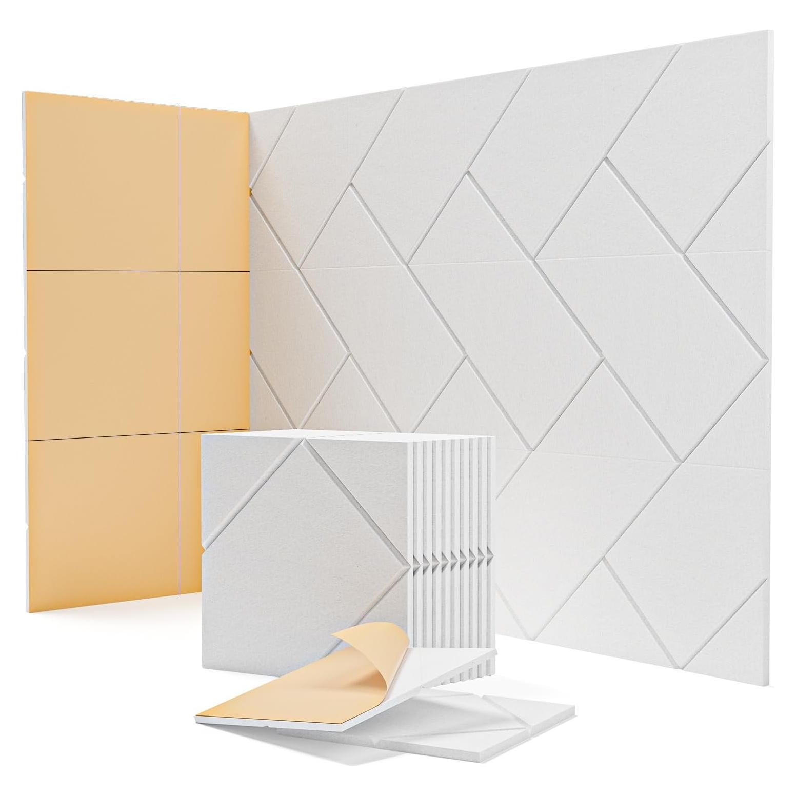 Paneles Acústicos Kuchoow Autoadhesivos 12 Piezas 30.48x30.48cm