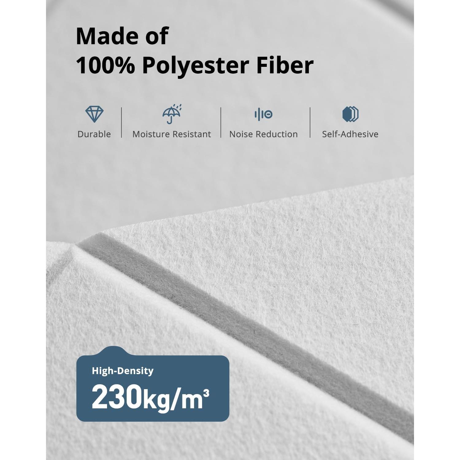 Paneles Acústicos Kuchoow Autoadhesivos 12 Piezas 30.48x30.48cm