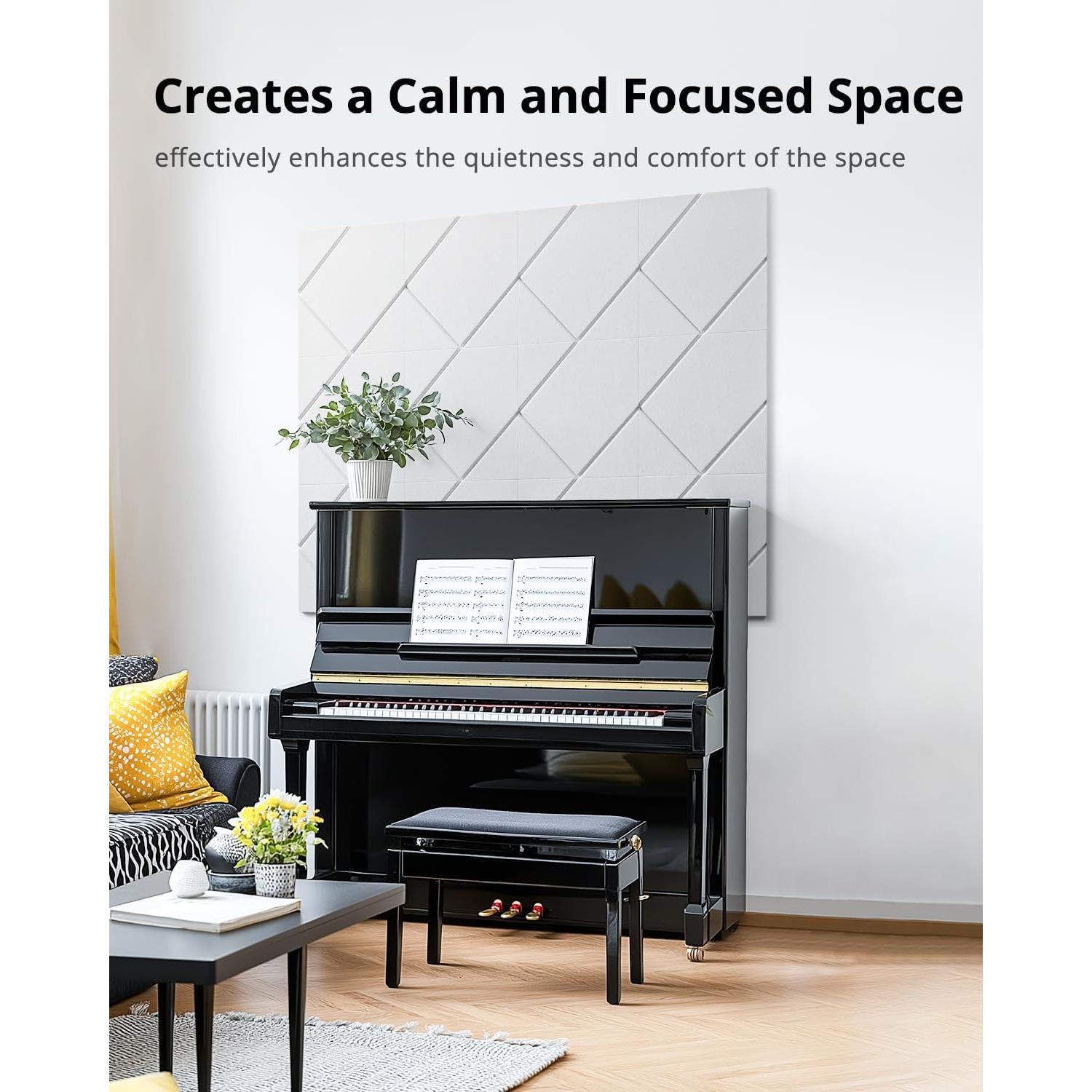 Paneles Acústicos Kuchoow Autoadhesivos 12 Piezas 30.48x30.48cm