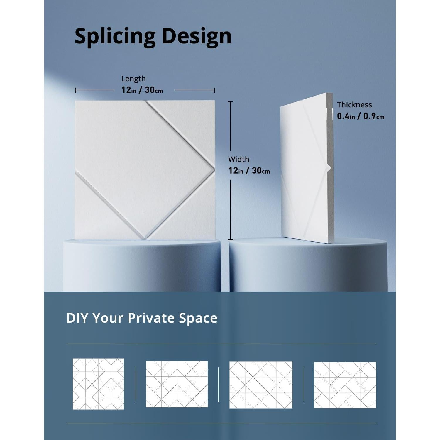 Paneles Acústicos Kuchoow Autoadhesivos 12 Piezas 30.48x30.48cm