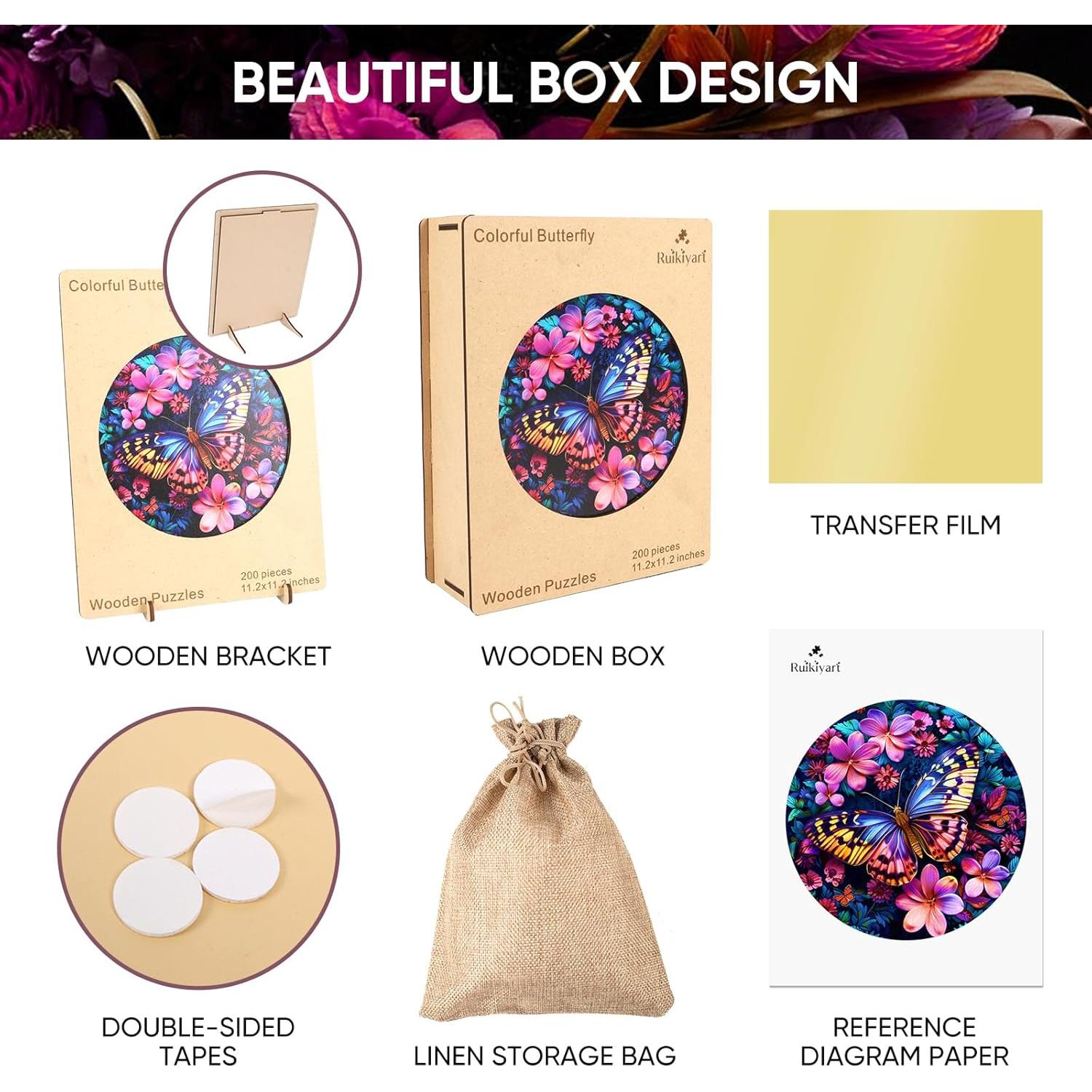 Rompecabezas de Madera Ruikiyart 200 Piezas Colibrí 28.4 cm