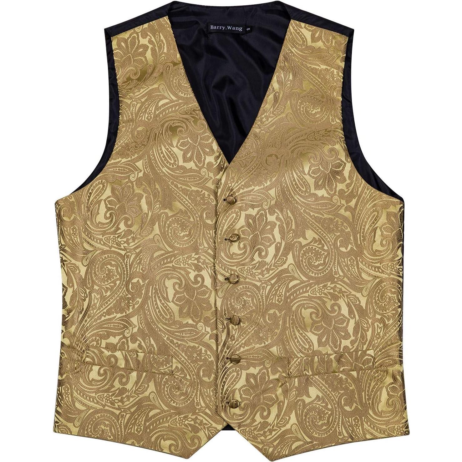 Chaleco Formal Barry.Wang para Hombre con Corbata de Seda 5 Piezas