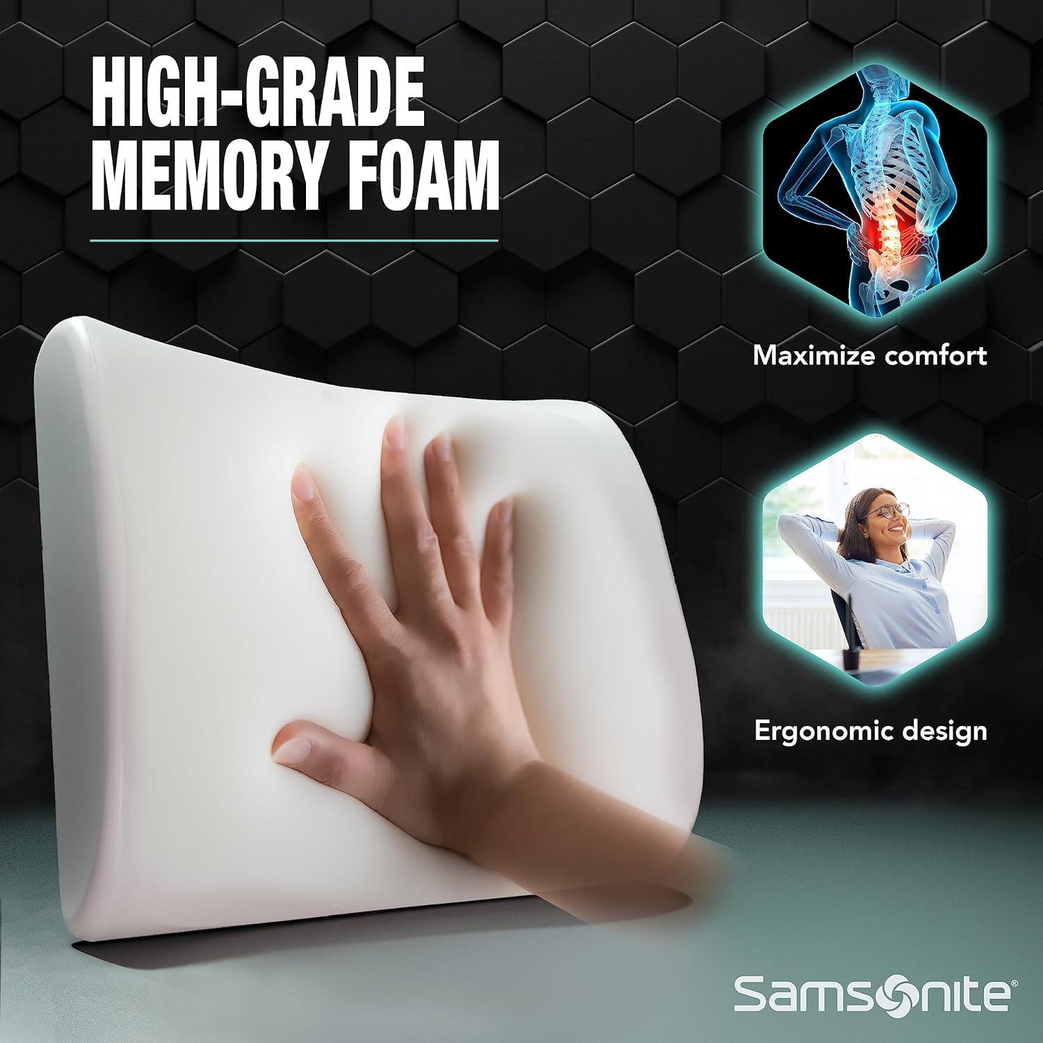 Almohada Soporte Lumbar Samsonite Espuma de Memoria Ajustable