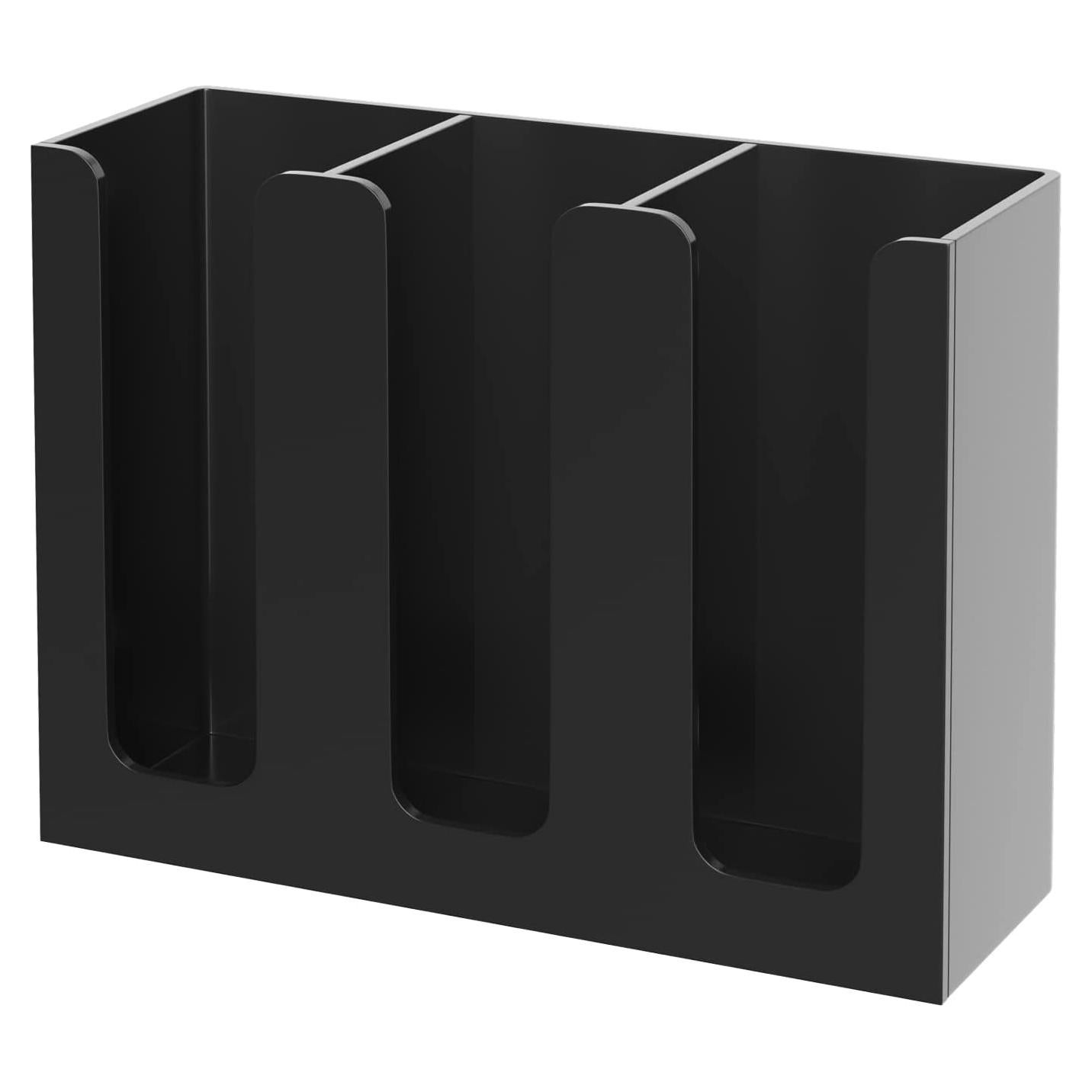 Dispensador de Tazas de Acrílico KOTEMON Negro 3 Compartimentos