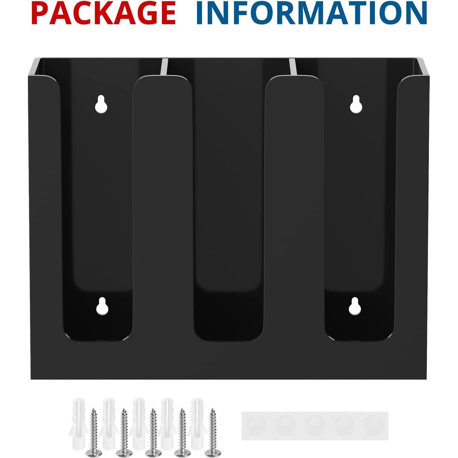 Dispensador de Tazas de Acrílico KOTEMON Negro 3 Compartimentos