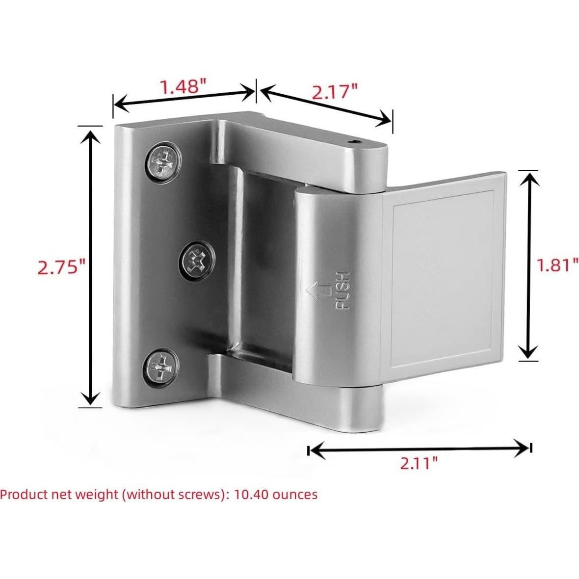 Cerradura de Refuerzo de Puerta Wannianmu Plateada Antirrobo