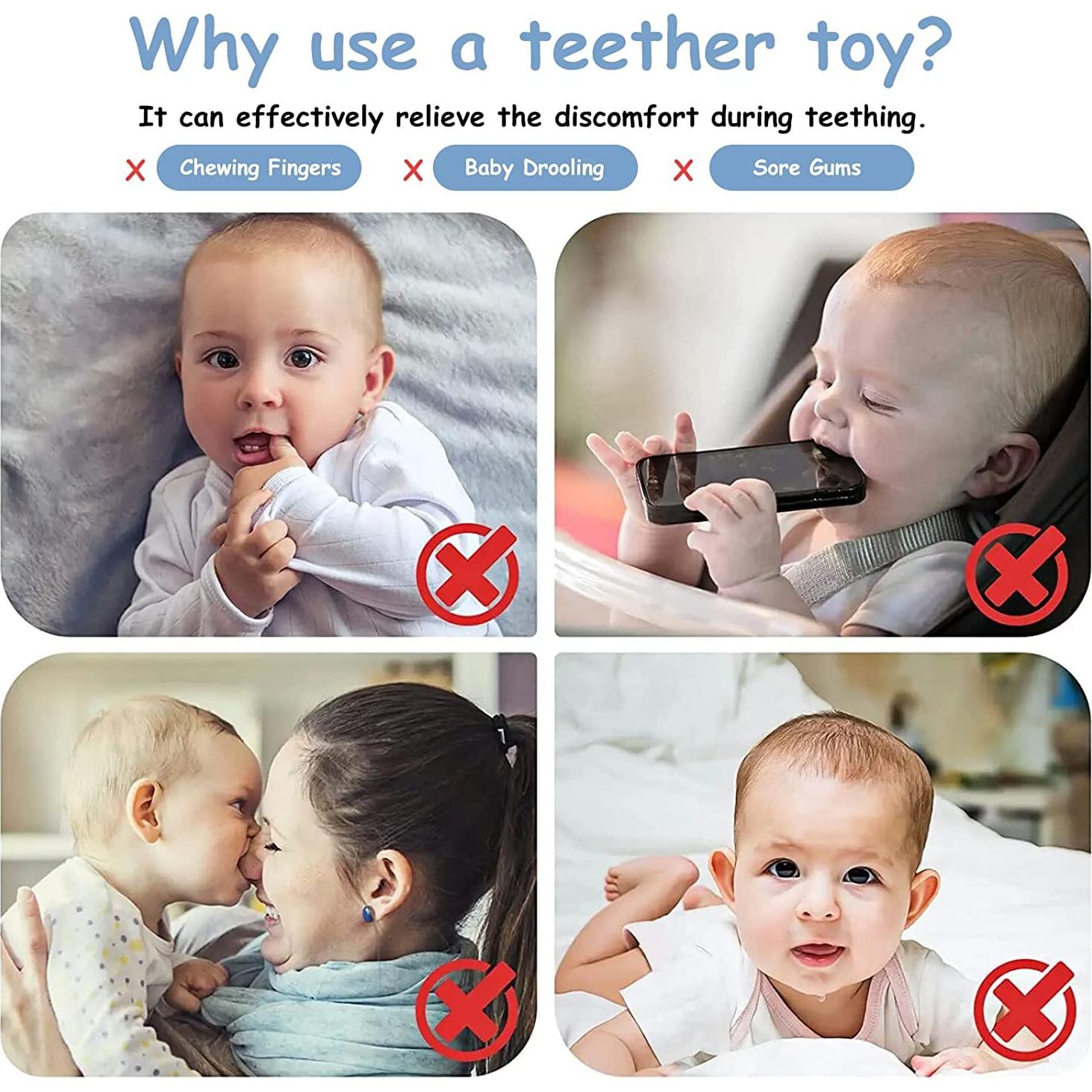 Juguete Mordedor para Bebés Control Remoto Silicona 2pcs