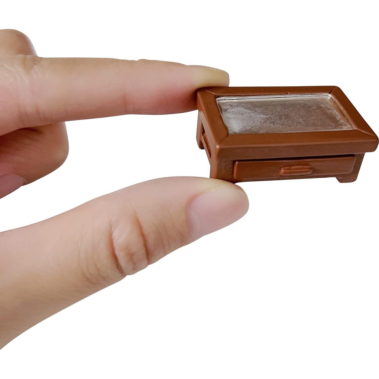 20pcs Mini Muebles de Resina Marrón para Casa de Muñecas