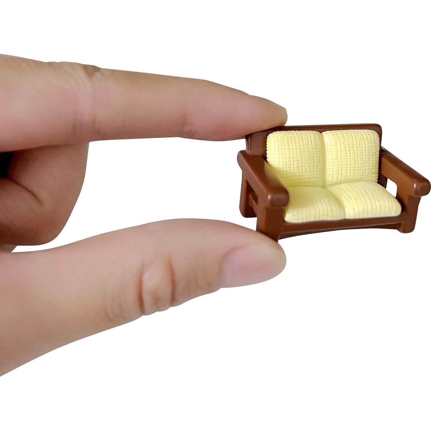 20pcs Mini Muebles de Resina Marrón para Casa de Muñecas