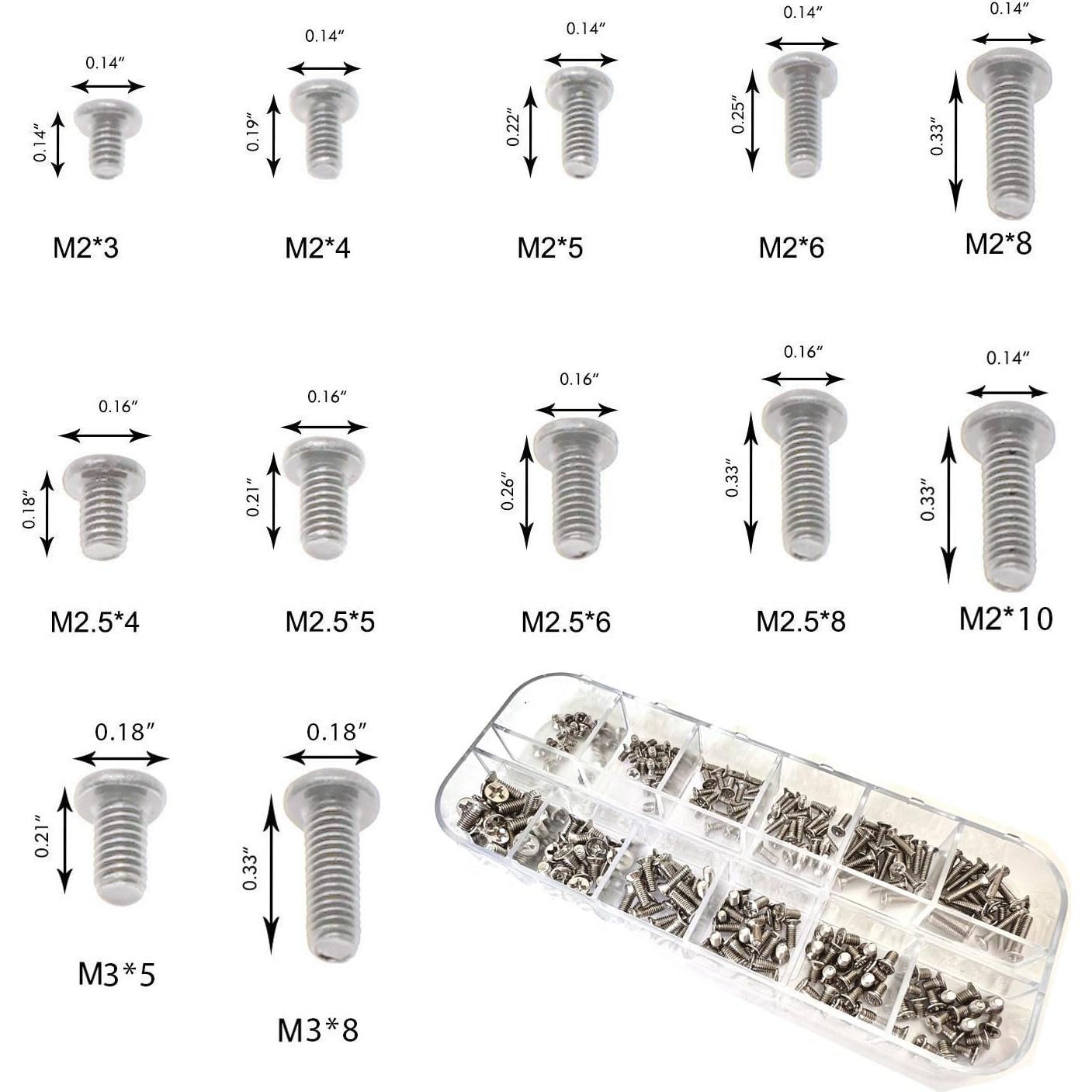 Kit de Tornillos para Laptop Easycargo 240 Piezas M2 M2.5 M3