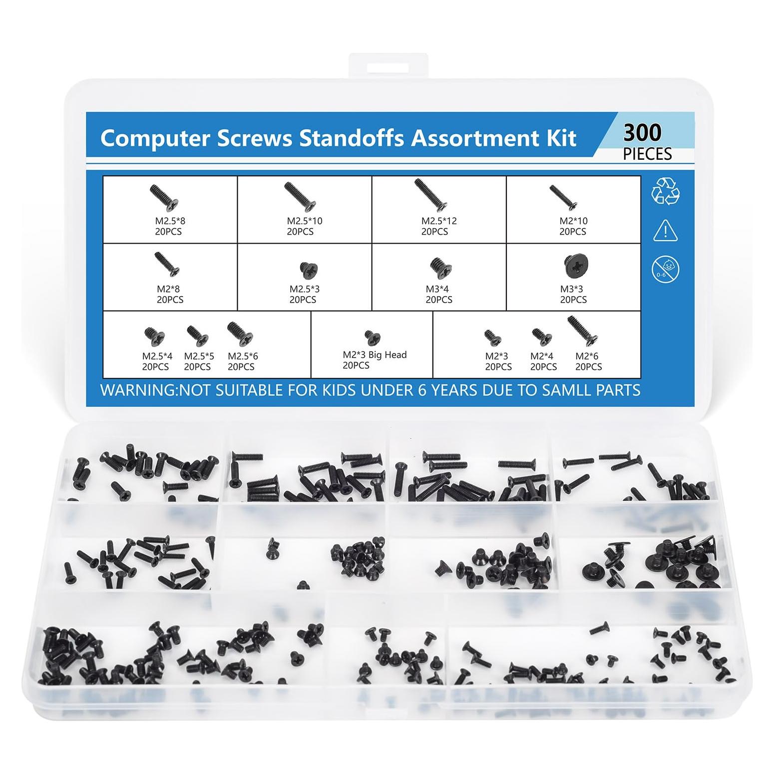 Kit de Tornillos para Portátil 300PCS M2 M2.5 M3 KBRPARTS