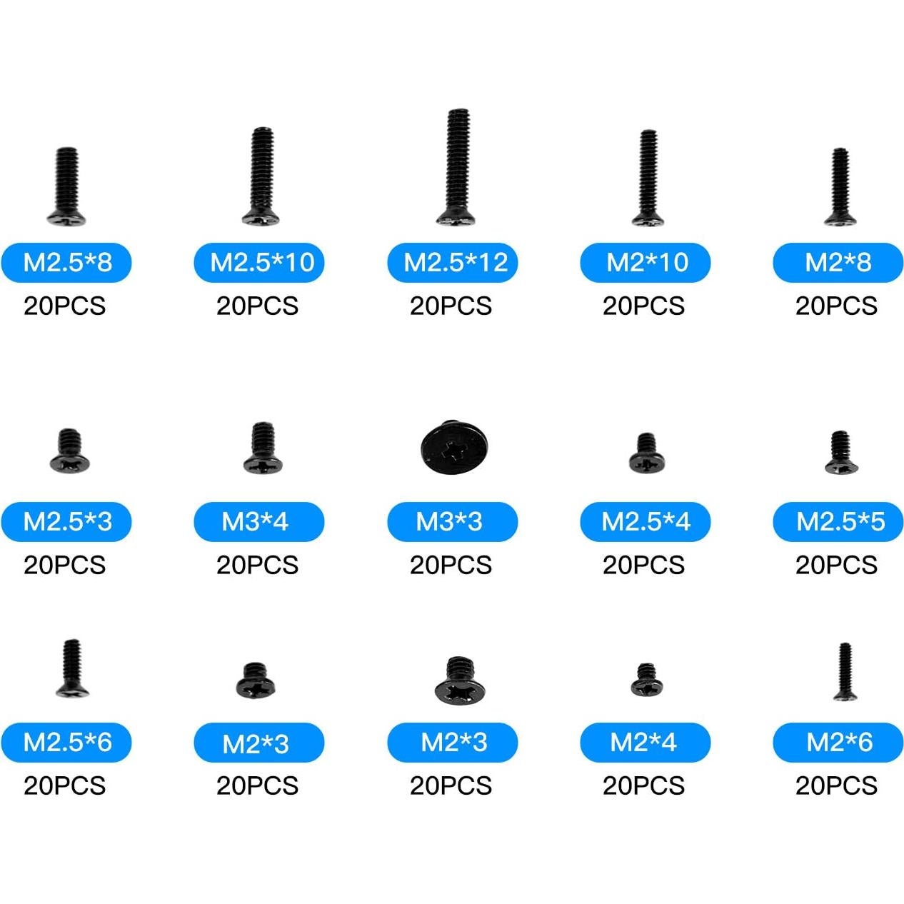 Kit de Tornillos para Portátil 300PCS M2 M2.5 M3 KBRPARTS