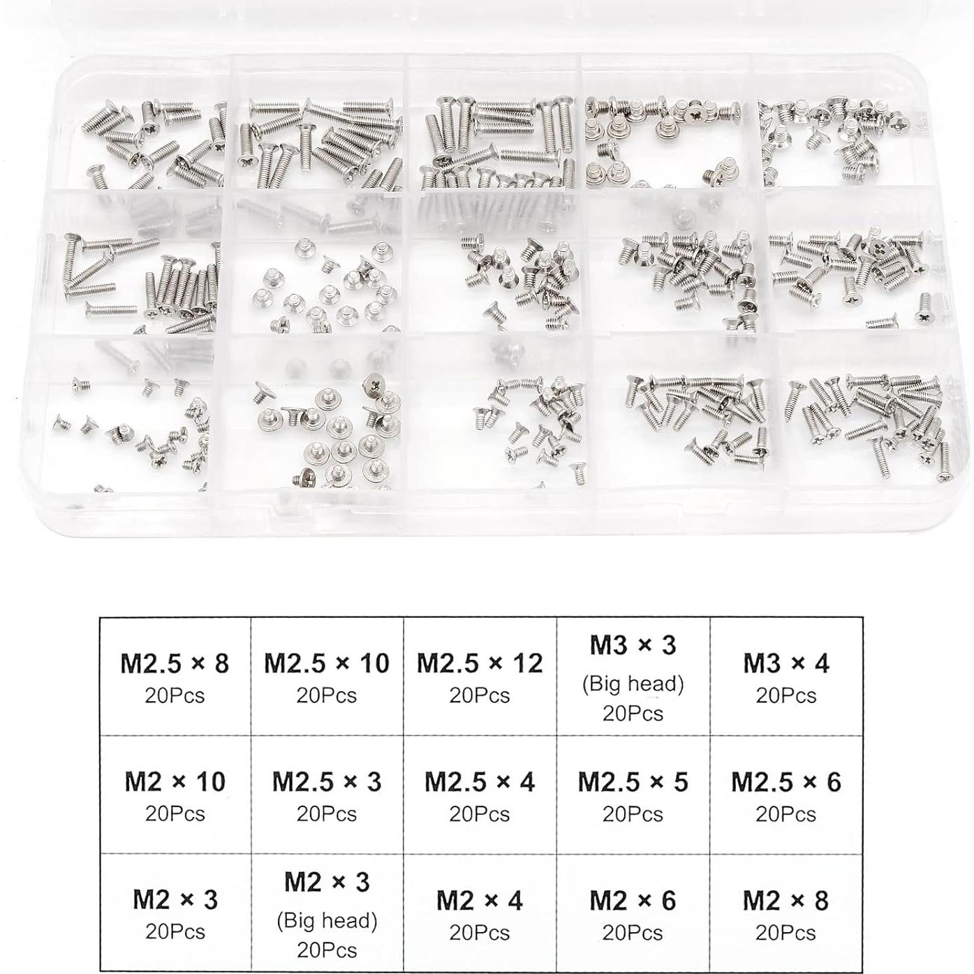 Kit de Tornillos de Reemplazo 300 Pcs QTEATAK para Laptop SSD