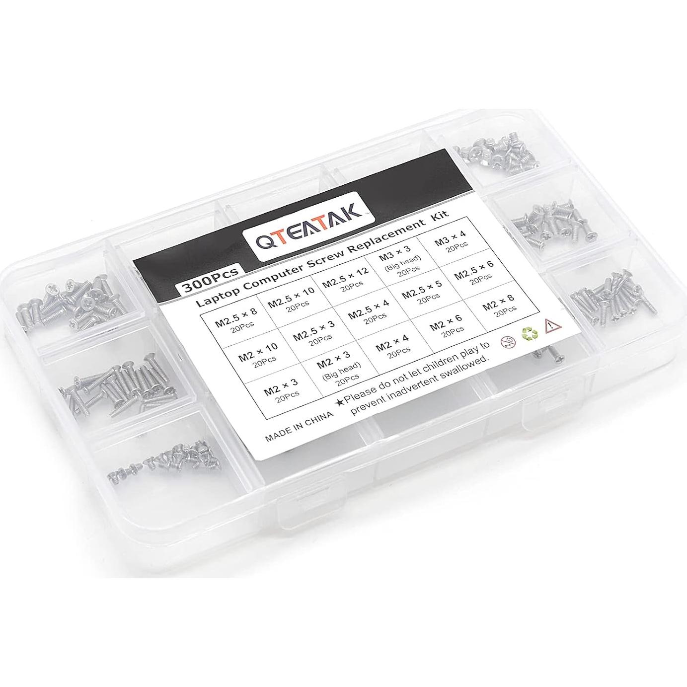 Kit de Tornillos de Reemplazo 300 Pcs QTEATAK para Laptop SSD