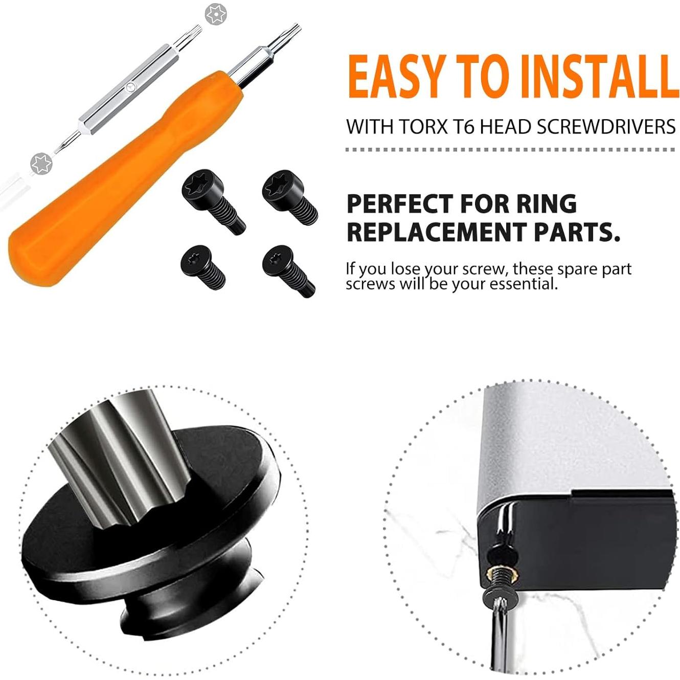 Kit de Tornillos y Destornillador Naranja para Timbre - 20 Pcs