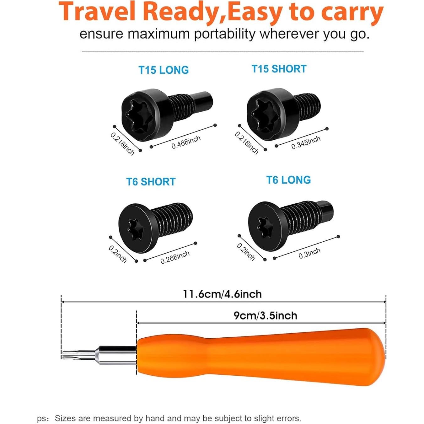Kit de Tornillos y Destornillador Naranja para Timbre - 20 Pcs