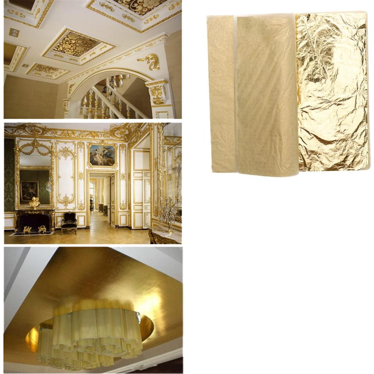 Hojas de Imitación de Foil Dorado GLSTOY 14x14cm para Manualidades